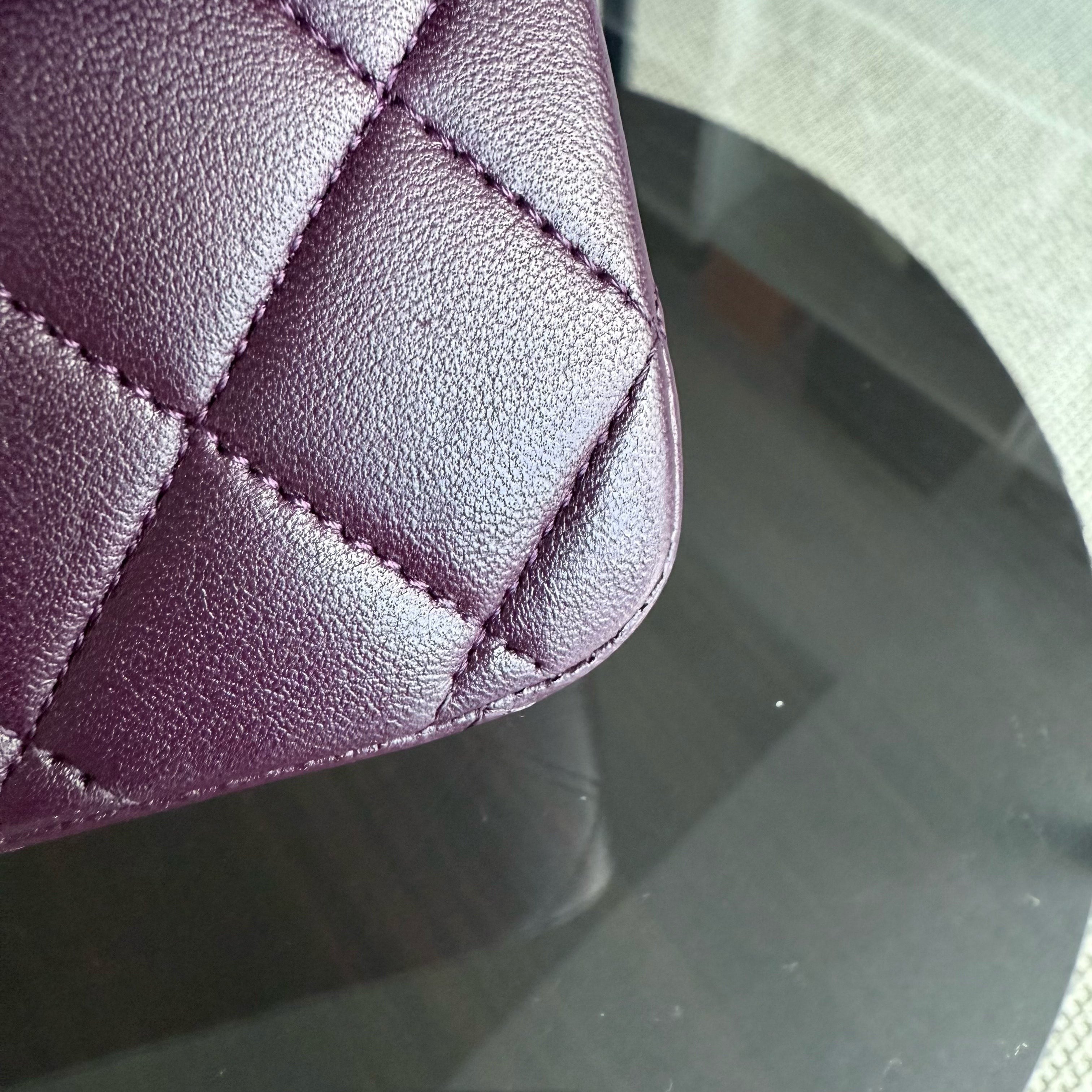 Chanel Classic Flap Medium - 25CM Quilted Lambskin Purple Black Hardware Series 15