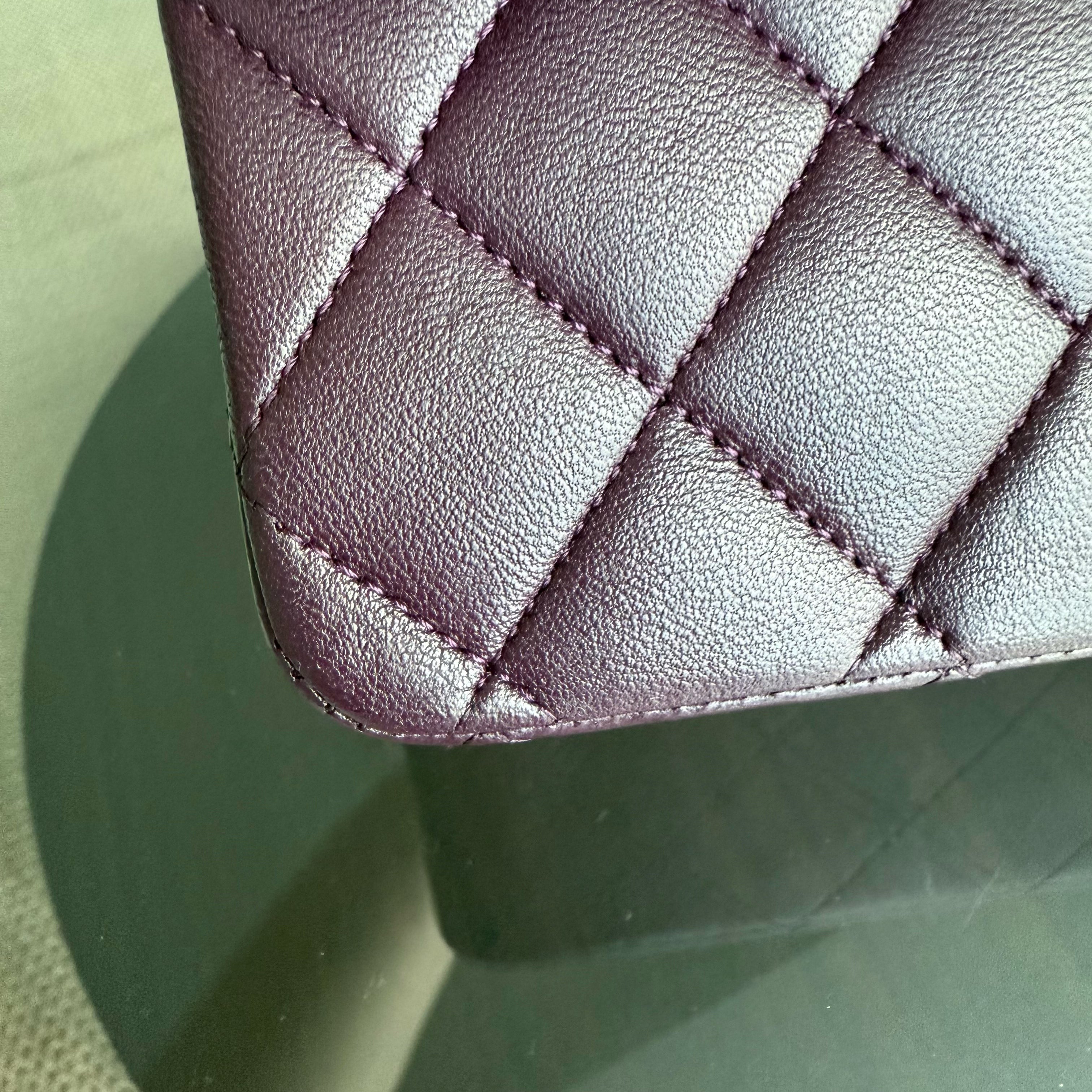 Chanel Classic Flap Medium - 25CM Quilted Lambskin Purple Black Hardware Series 15