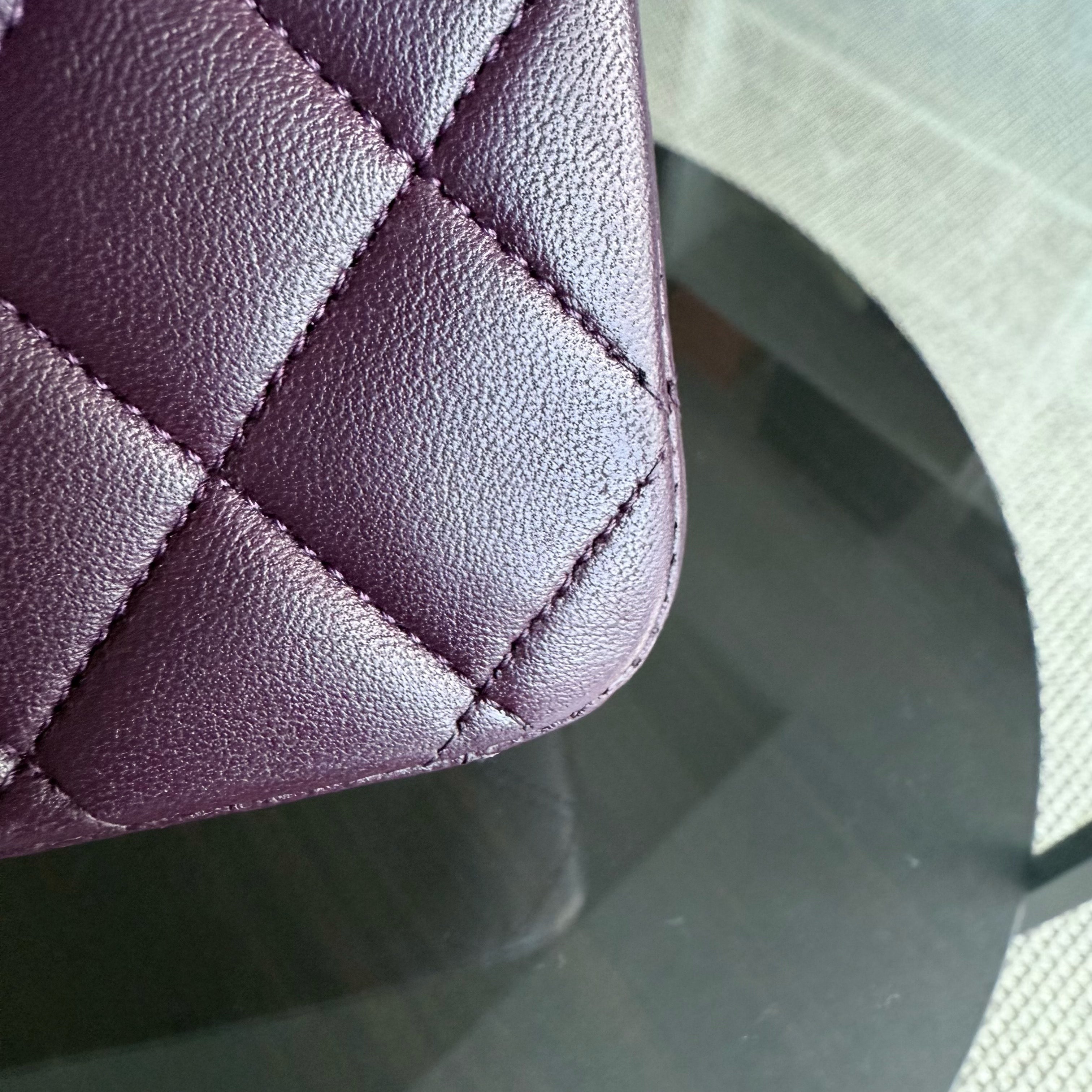 Chanel Classic Flap Medium - 25CM Quilted Lambskin Purple Black Hardware Series 15