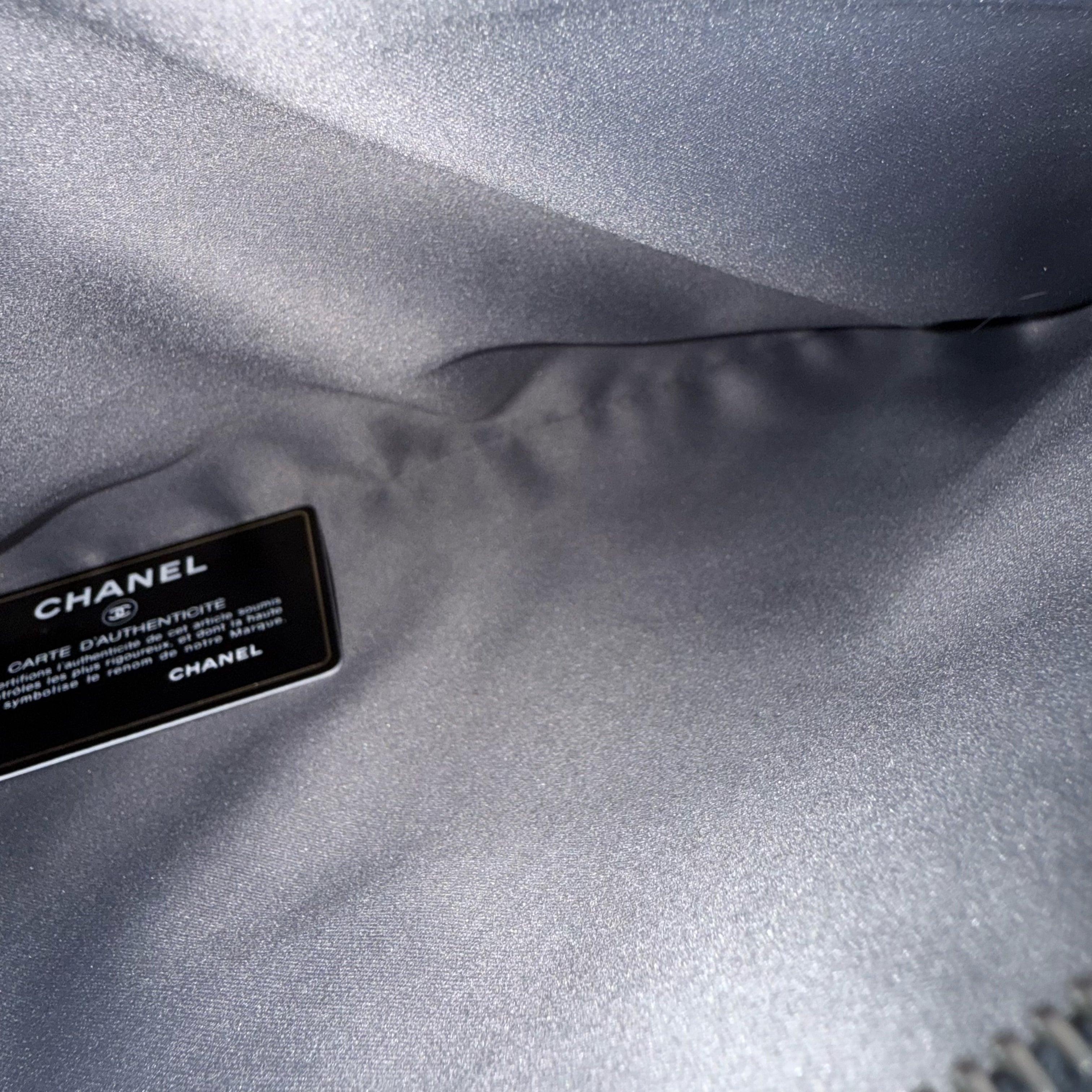 Chanel GST Grand Shopping Tote - Caviar Quilted Grained Calfskin Grey Gray Silver Hardware Series 18