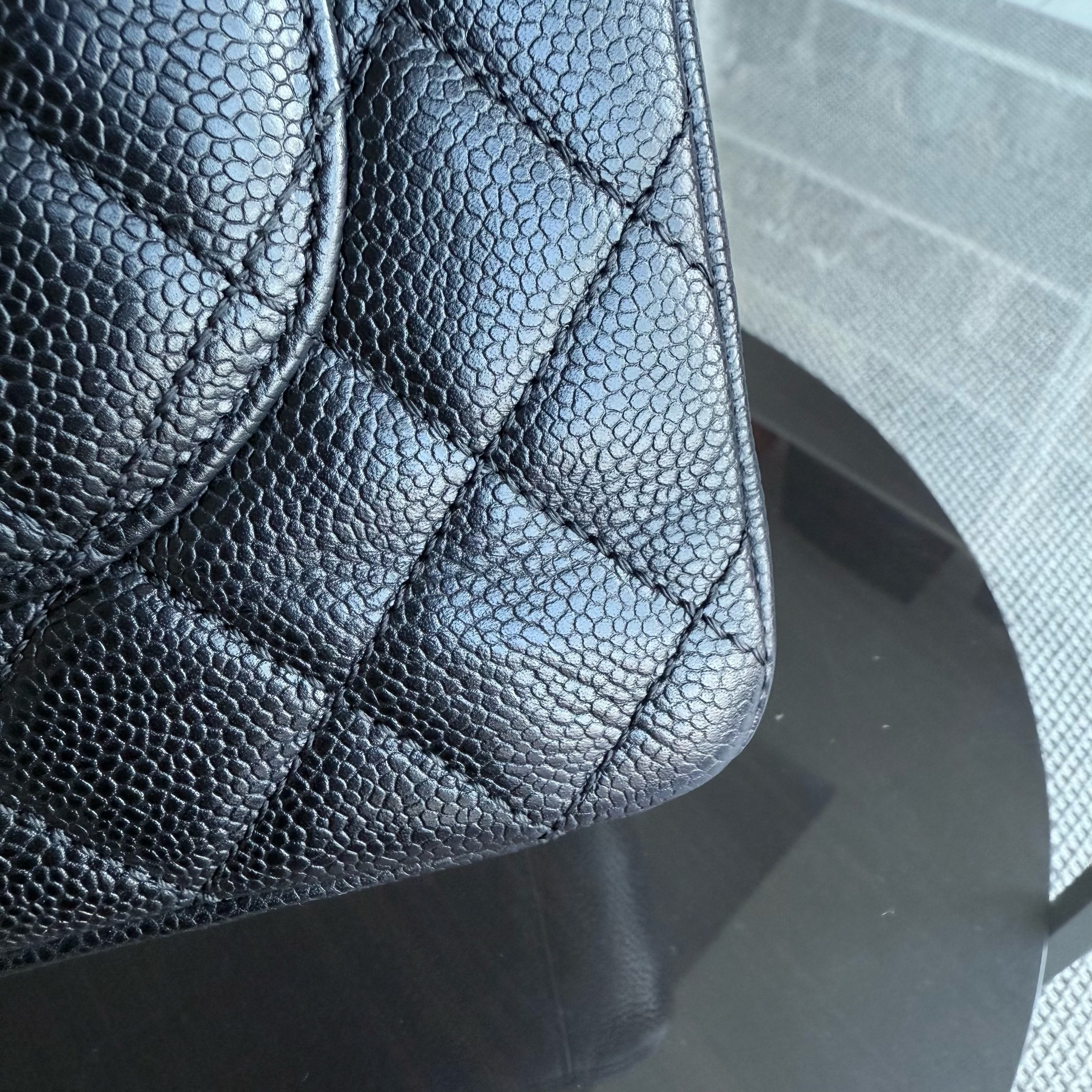 Chanel GST Grand Shopping Tote - Caviar Quilted Grained Calfskin Black Gold Hardware Series 13