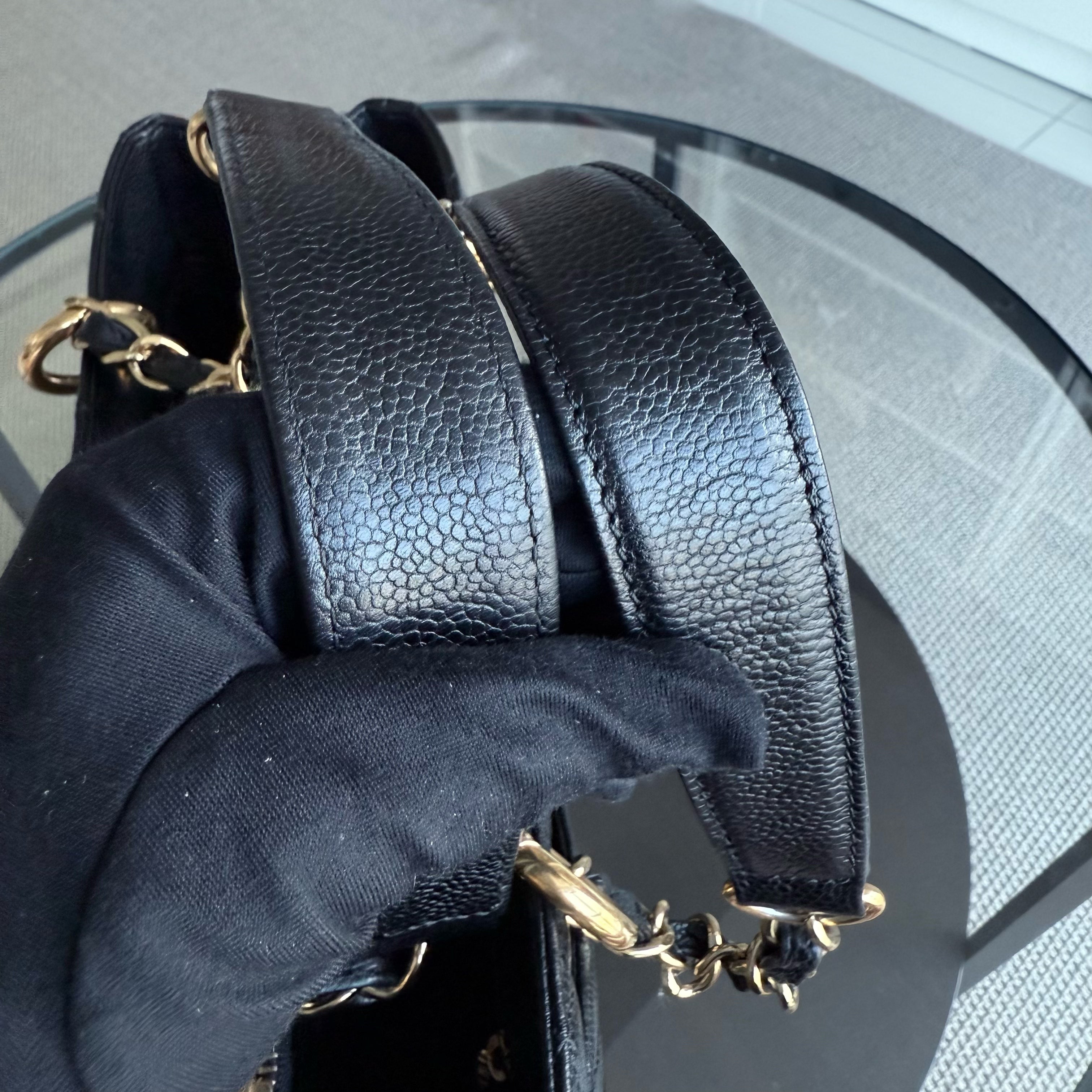 Chanel GST Grand Shopping Tote - Caviar Quilted Grained Calfskin Black Gold Hardware Series 13