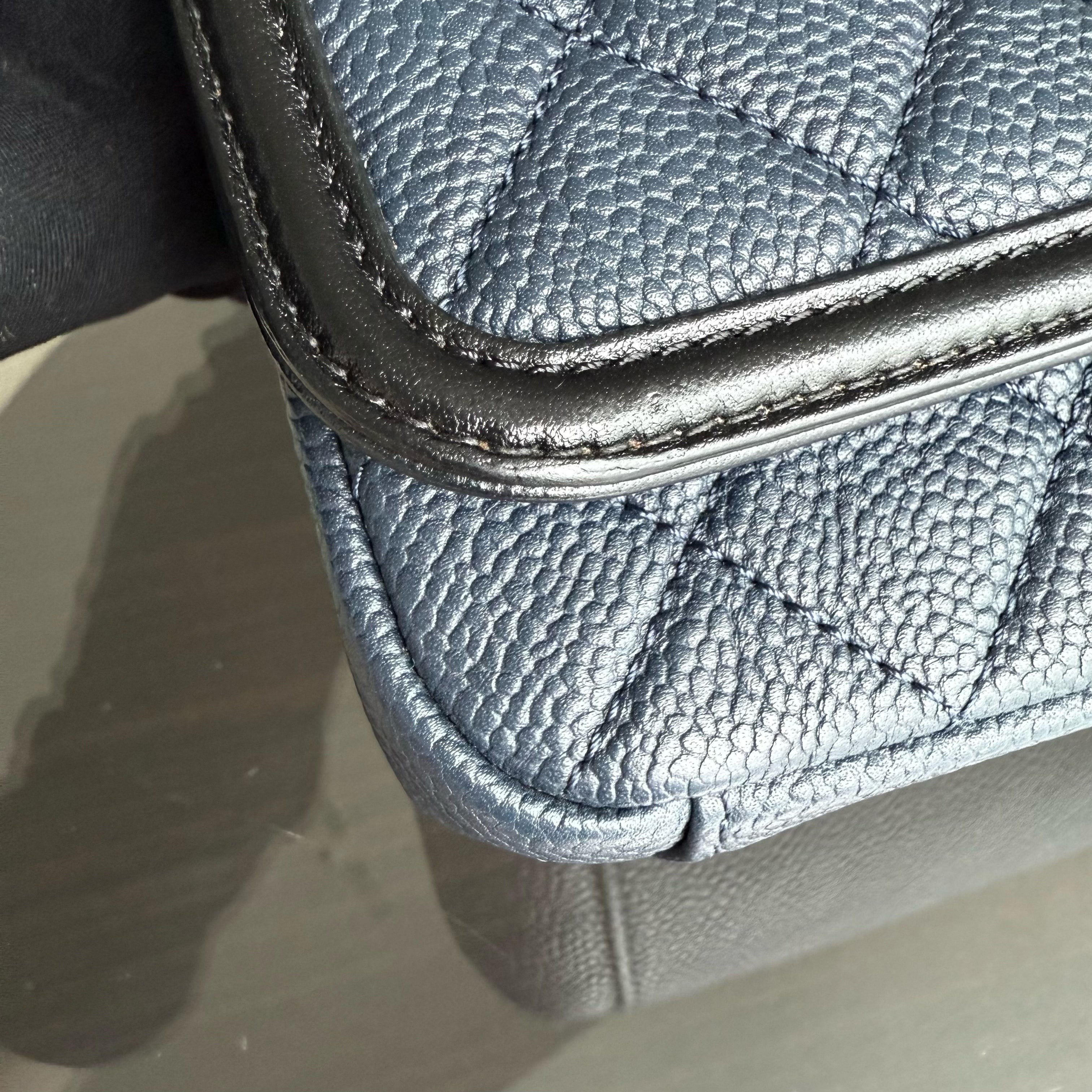 Chanel Filigree CC Small - Caviar Quilted Grained Calfskin Dark Navy Blue Black Gold Hardware Series 23