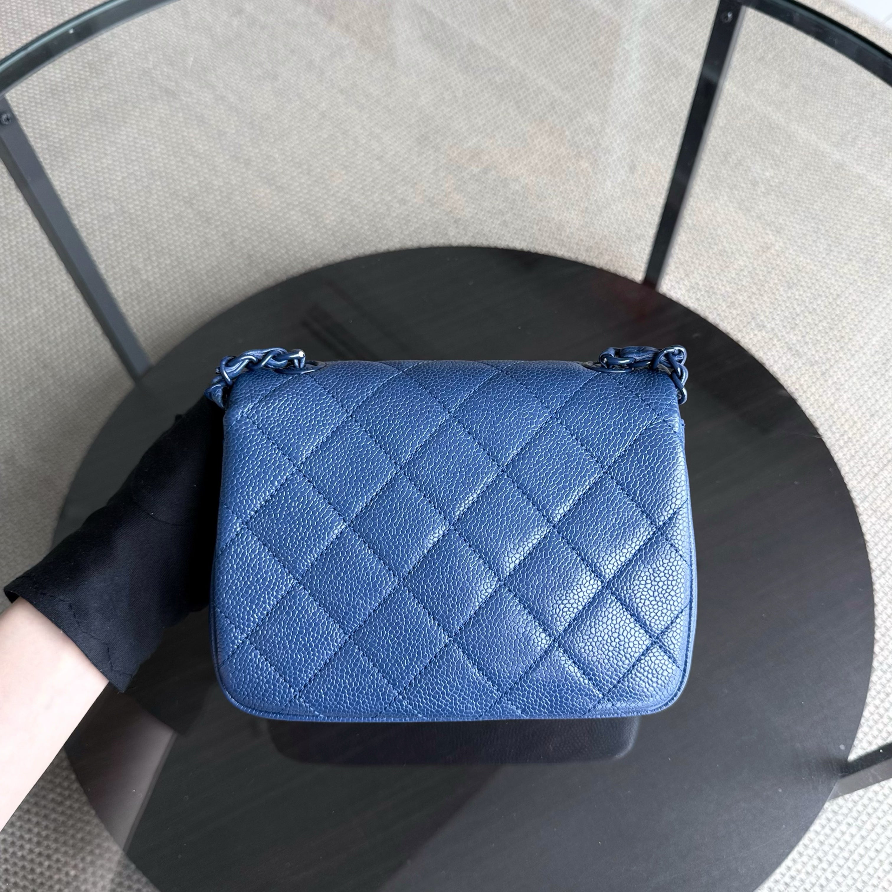 Chanel Classic Flap Seasonal Mini Square - Caviar Quilted Grained Calfskin All Blue Series 29