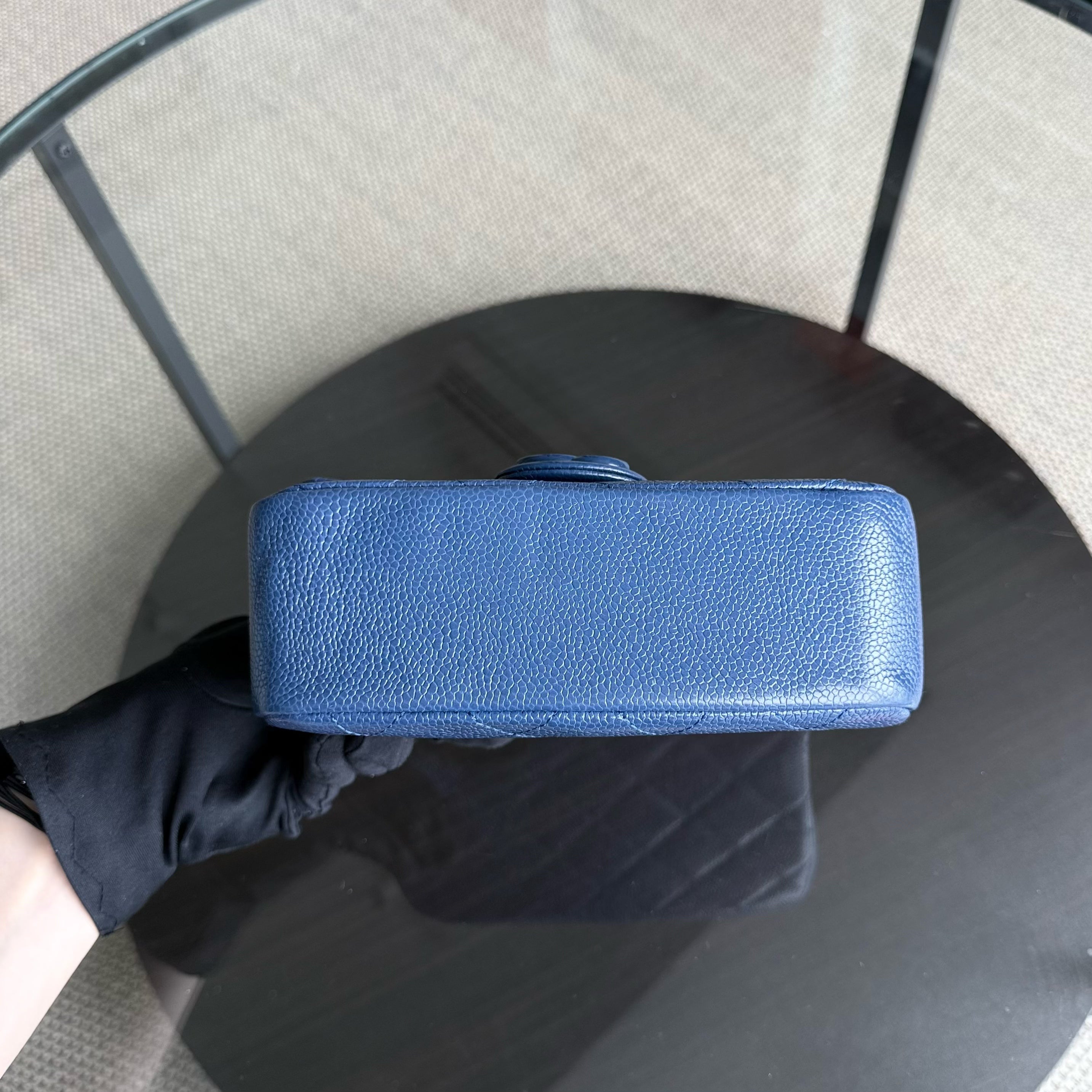 Chanel Classic Flap Seasonal Mini Square - Caviar Quilted Grained Calfskin All Blue Series 29