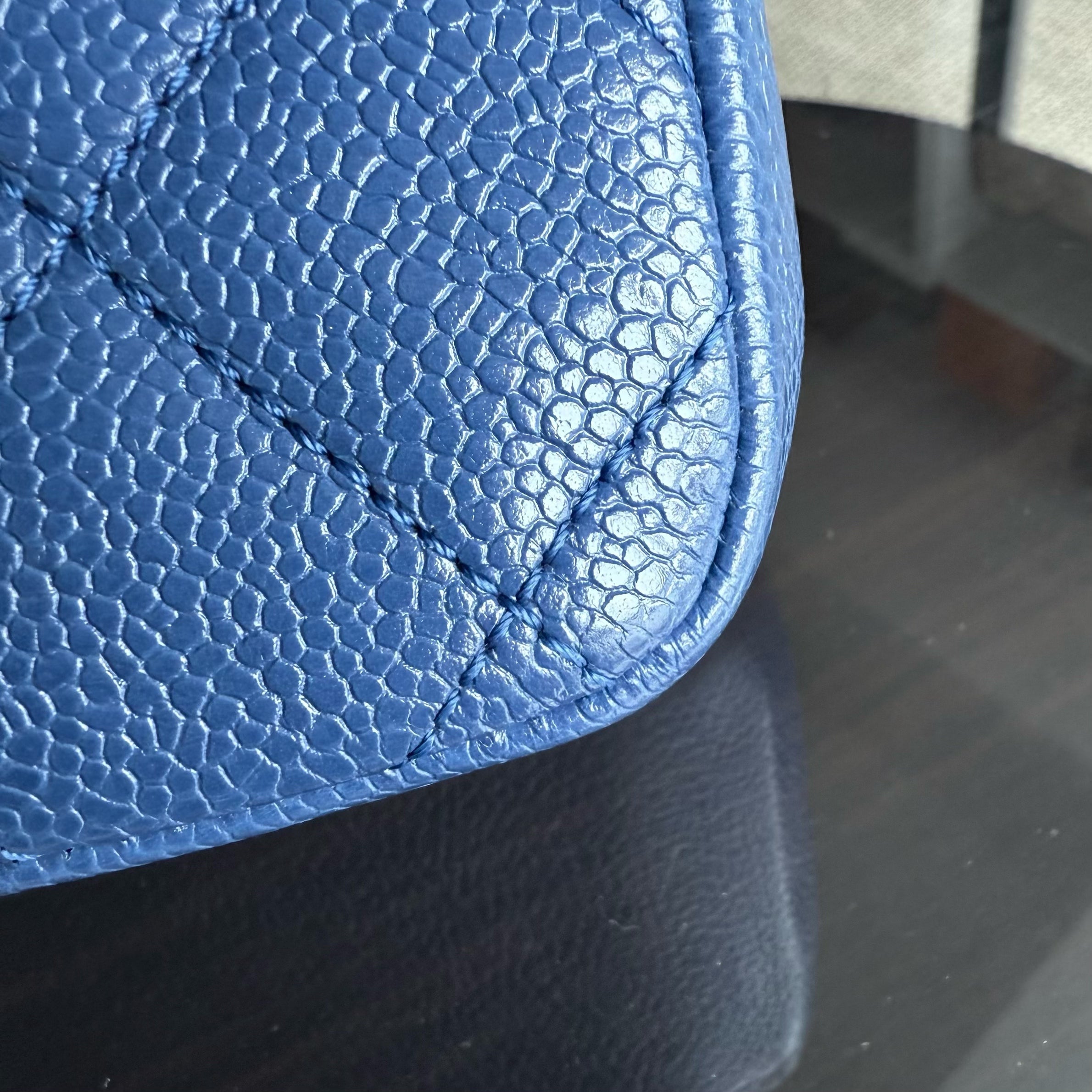 Chanel Classic Flap Seasonal Mini Square - Caviar Quilted Grained Calfskin All Blue Series 29