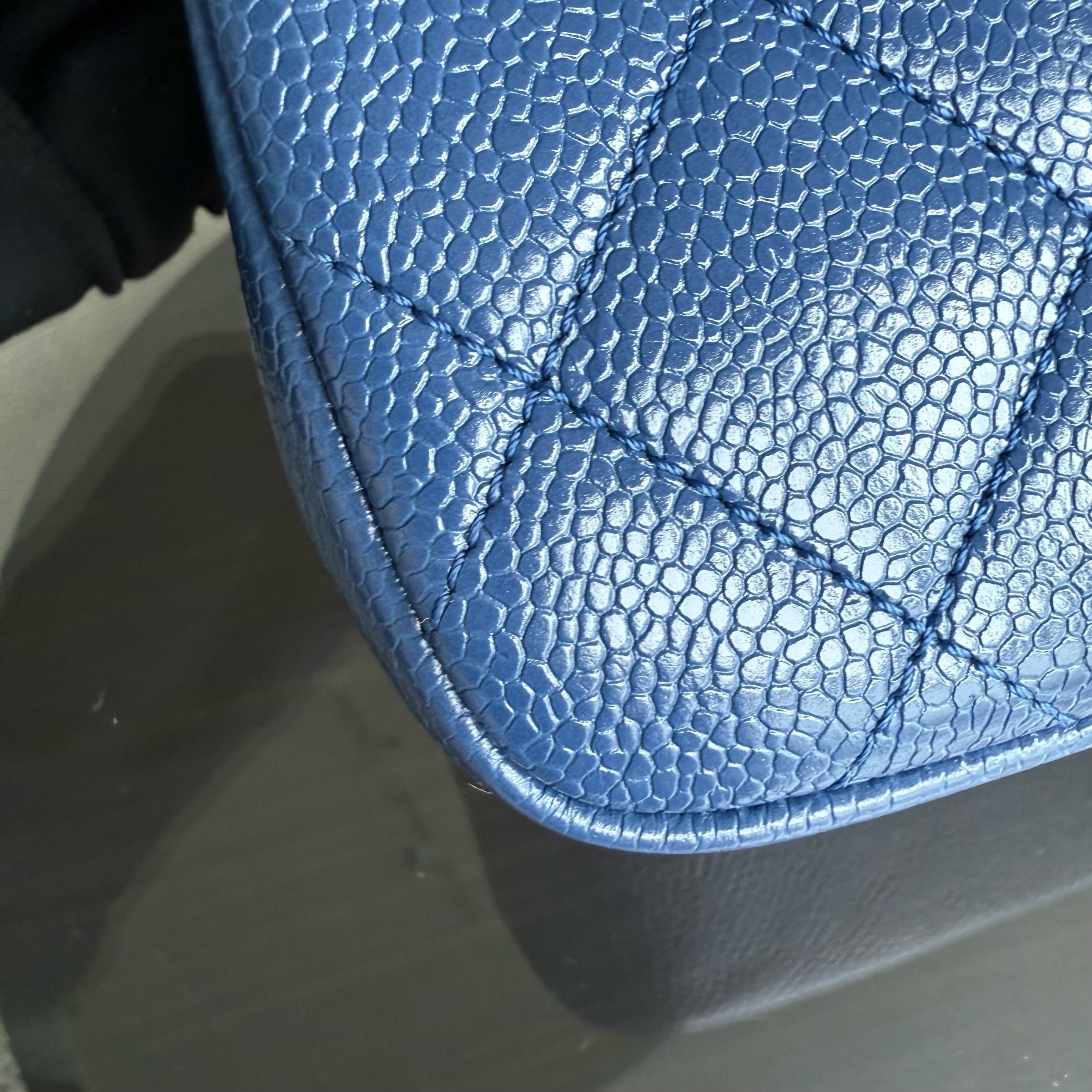 Chanel Classic Flap Seasonal Mini Square - Caviar Quilted Grained Calfskin All Blue Series 29