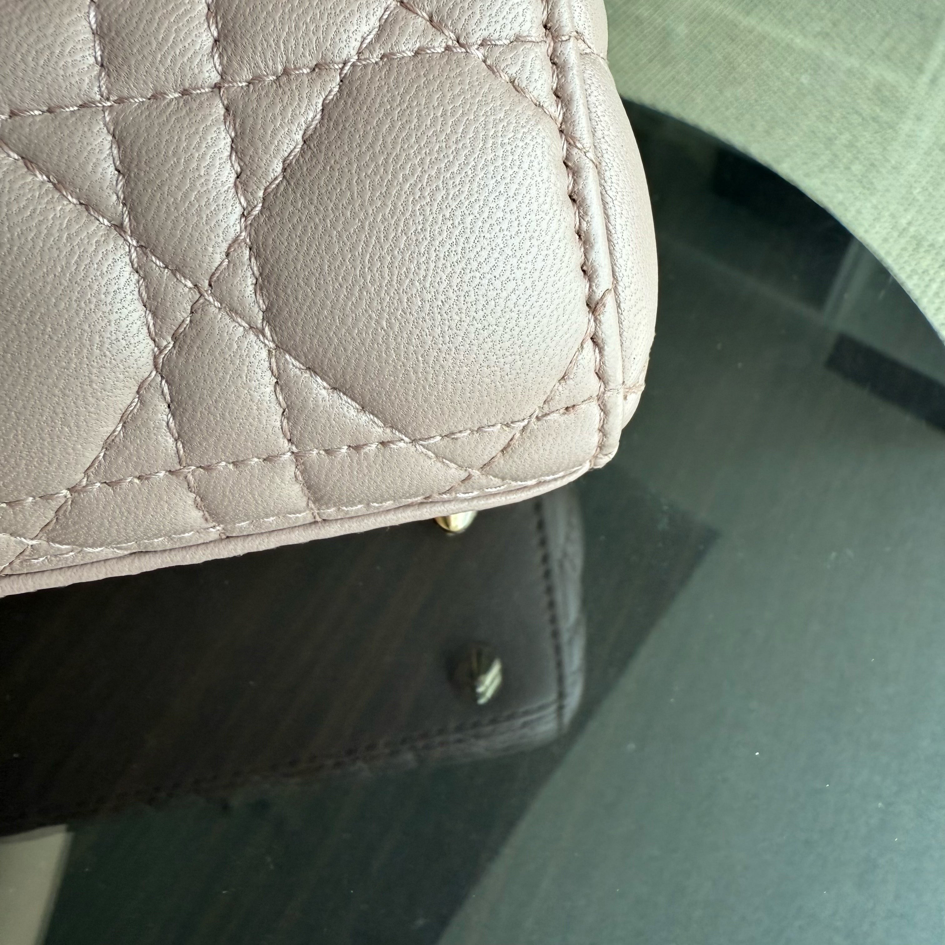 Dior Lady Small Flap - Cannage Lambskin Blush Pink Gold Hardware