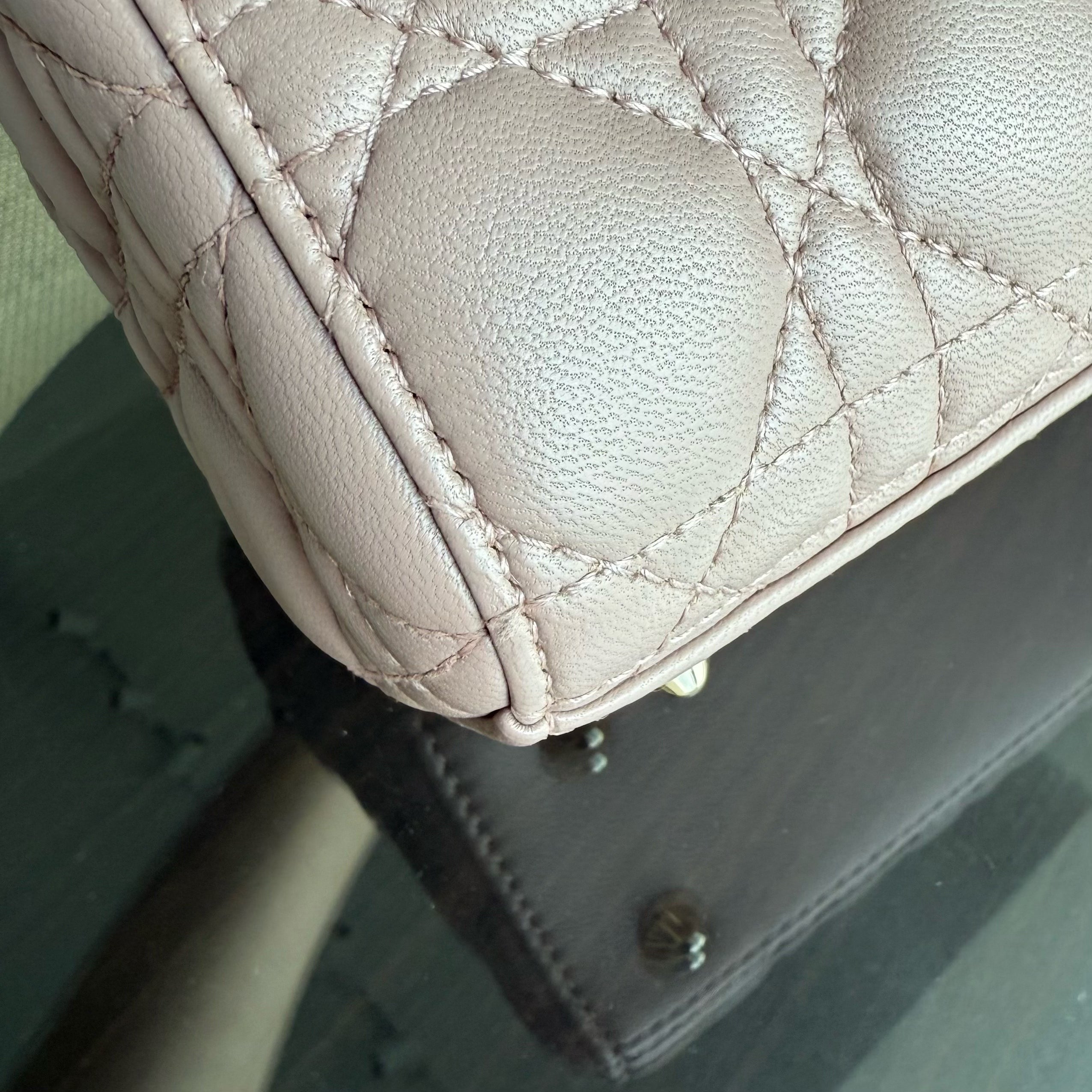 Dior Lady Small Flap - Cannage Lambskin Blush Pink Gold Hardware