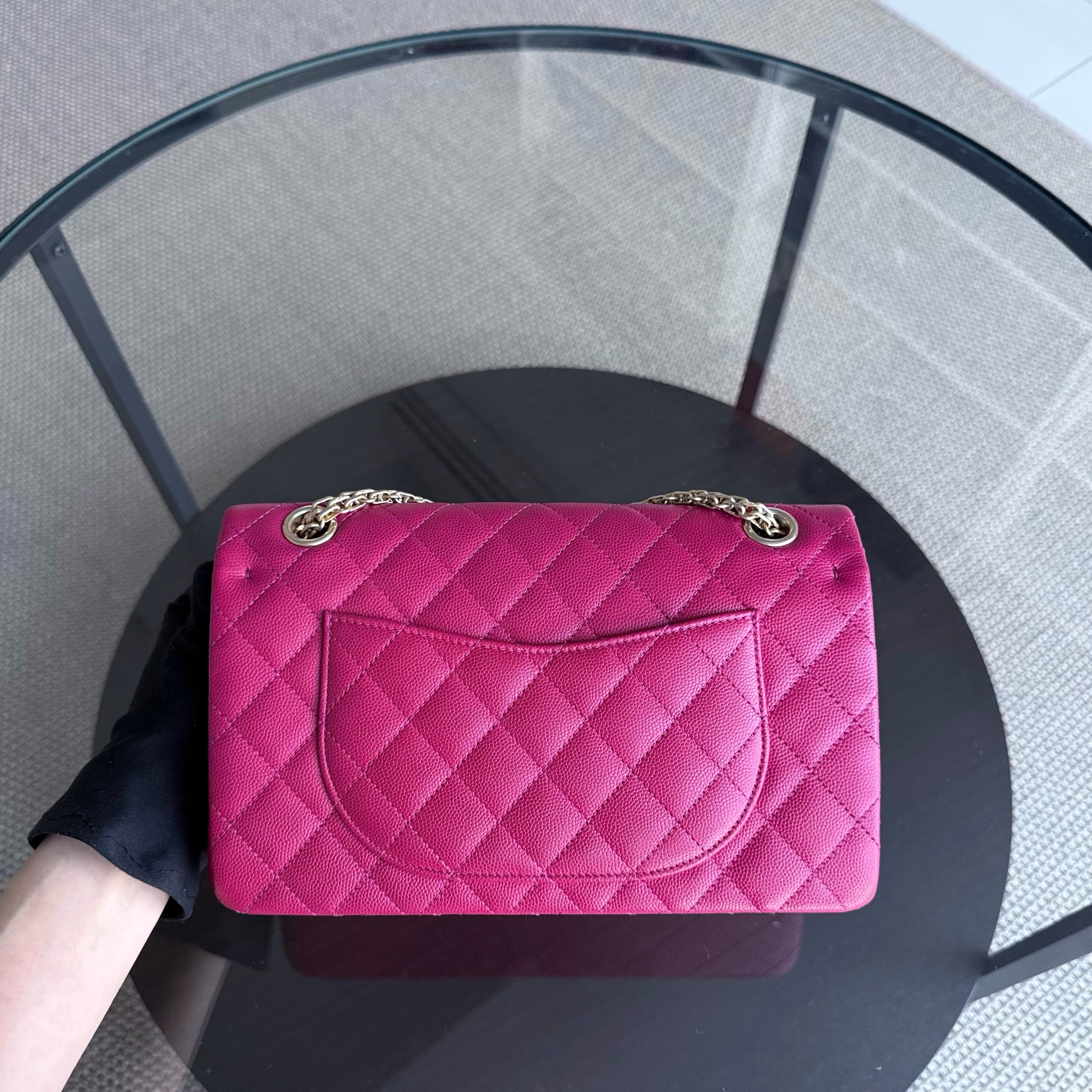 Chanel 2.55 Reissue 225 - Caviar Quilted Grained Calfskin Hot Pink Gold Hardware Series 23