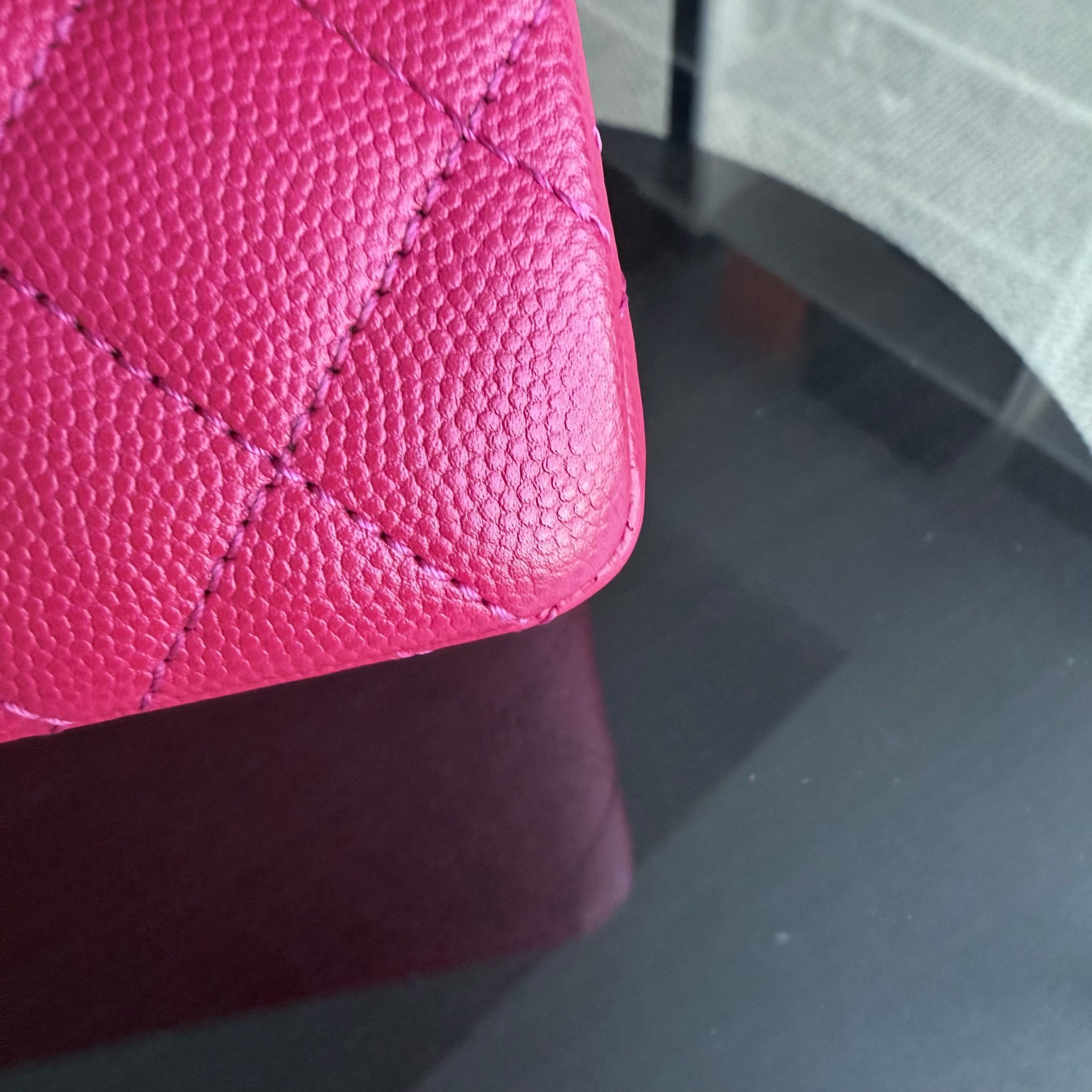 Chanel 2.55 Reissue 225 - 24CM Caviar Quilted Hot Pink Gold Hardware Series 23