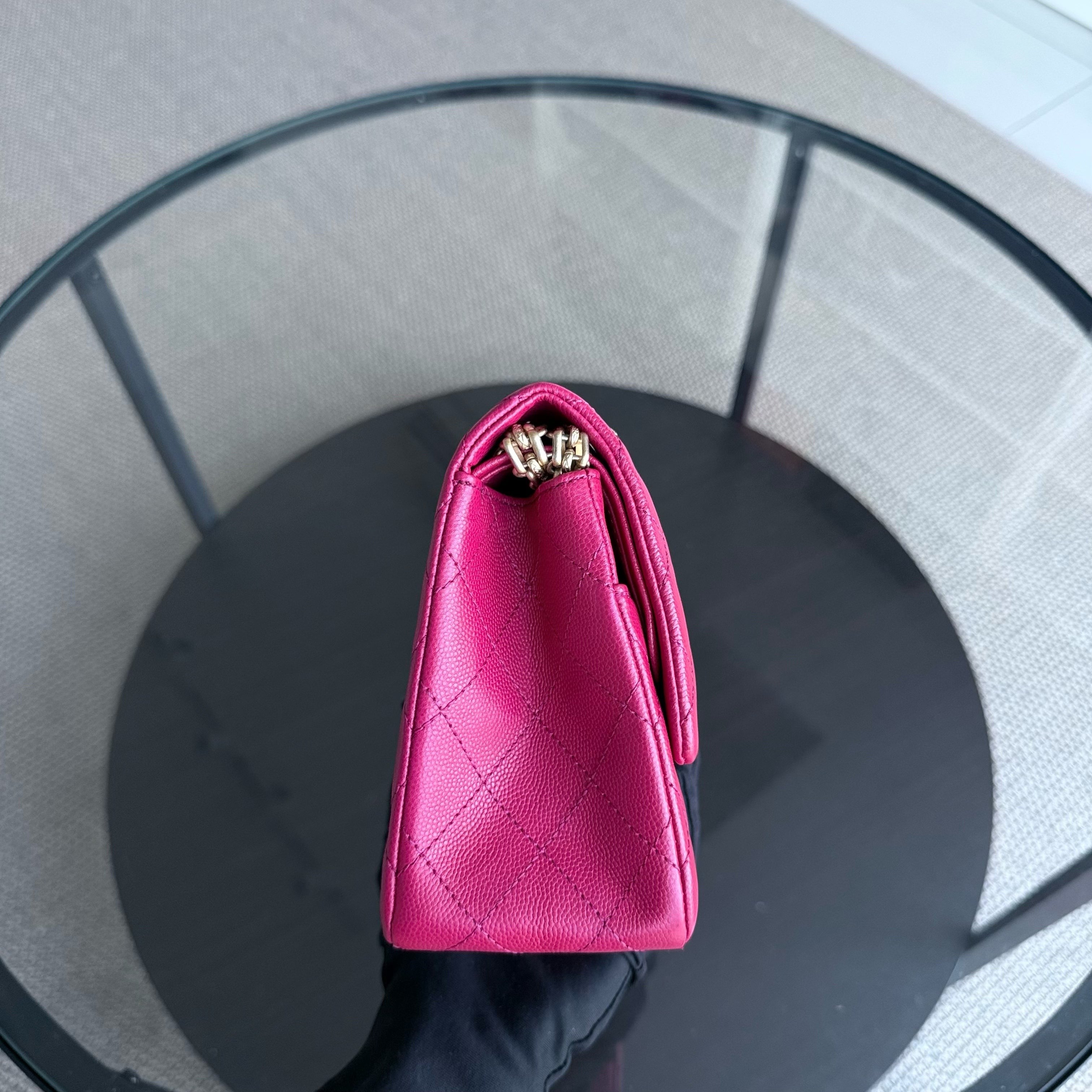 Chanel 2.55 Reissue 225 - 24CM Caviar Quilted Hot Pink Gold Hardware Series 23