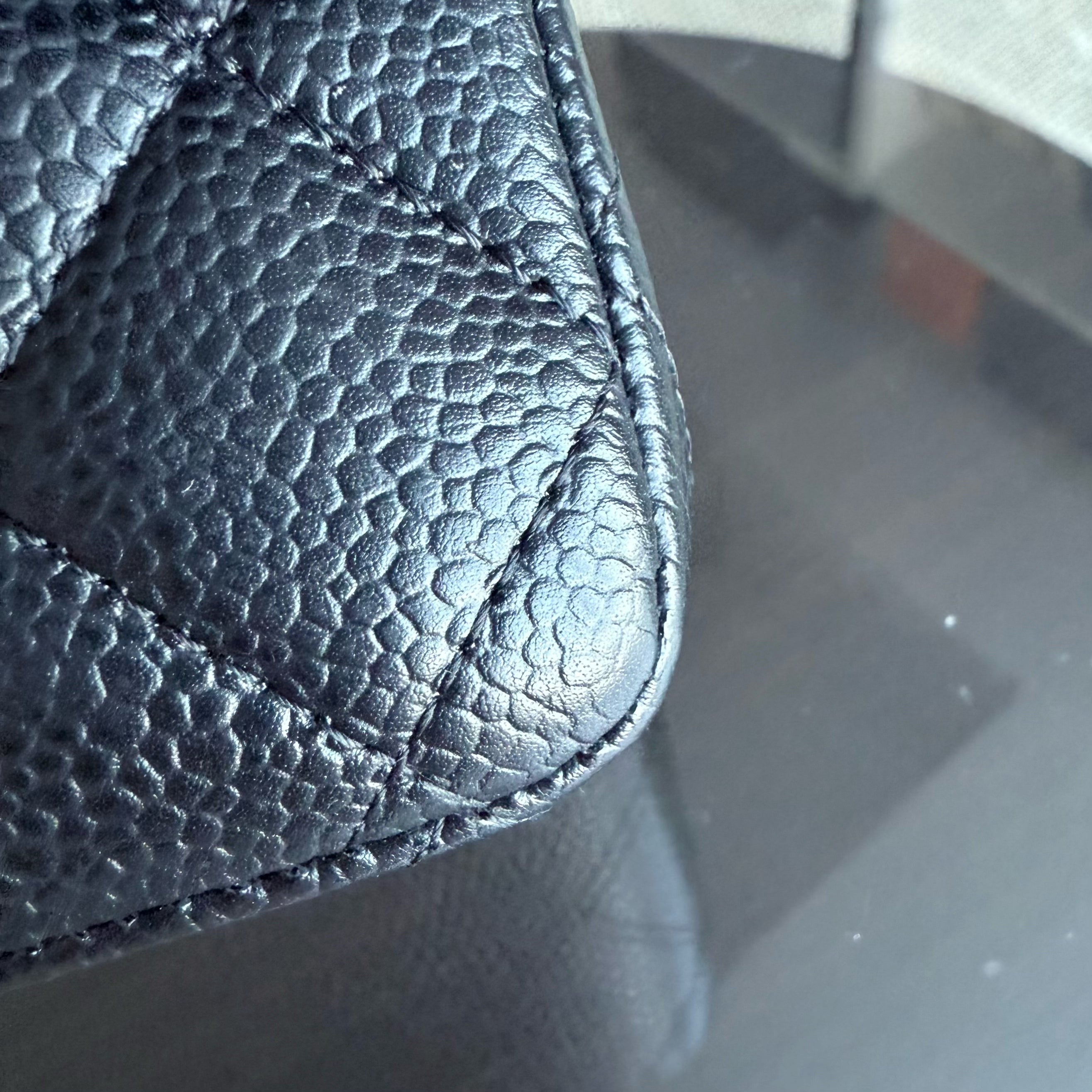 Chanel Classic Flap Medium - Caviar Quilted Grained Calfskin Black Gold Hardware Series 19