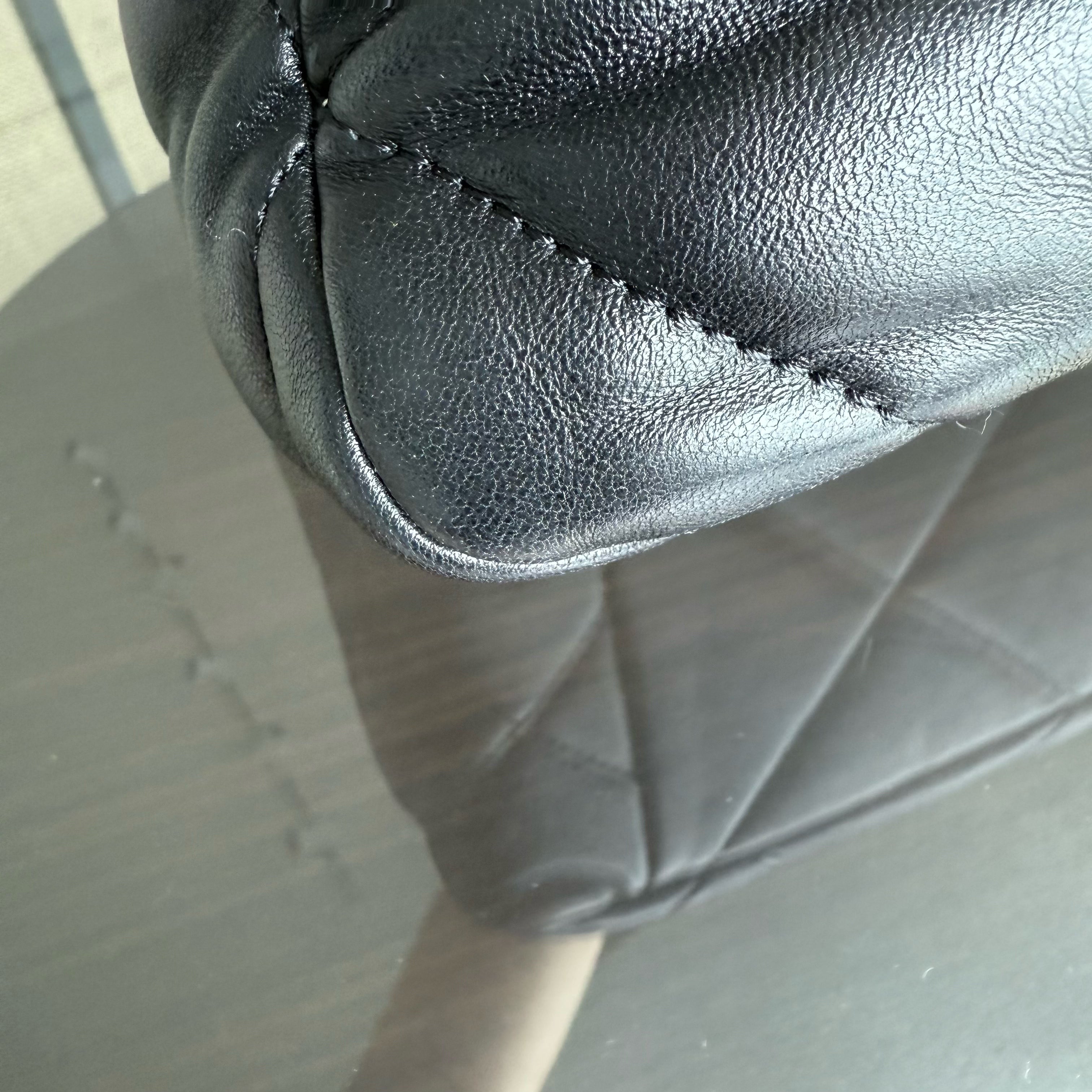 Chanel 19 Shopping Bag - Quilted Goatskin Black Gold Hardware Microchip