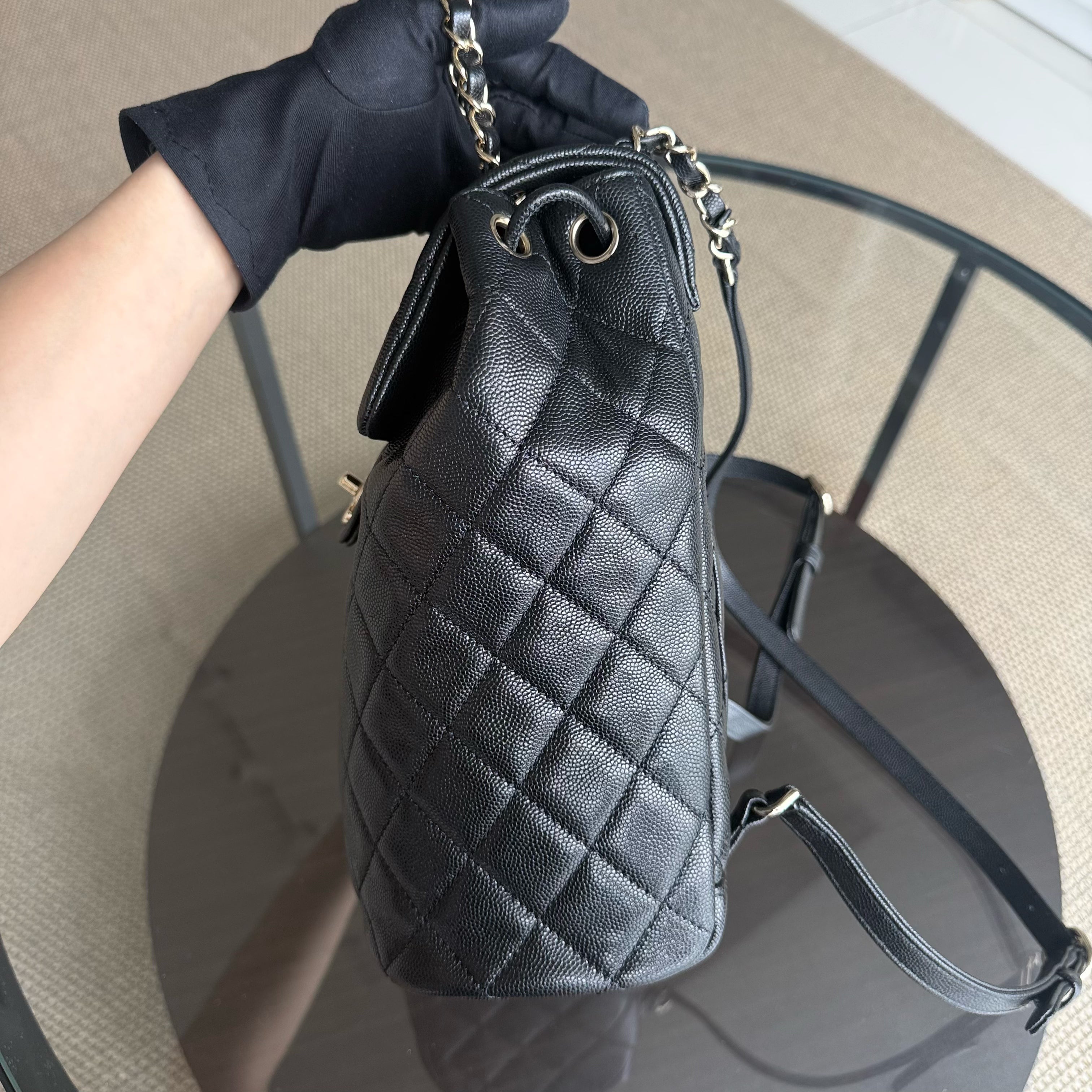 Chanel Urban Spirit Backpack- Caviar Black Gold Hardware Microchip