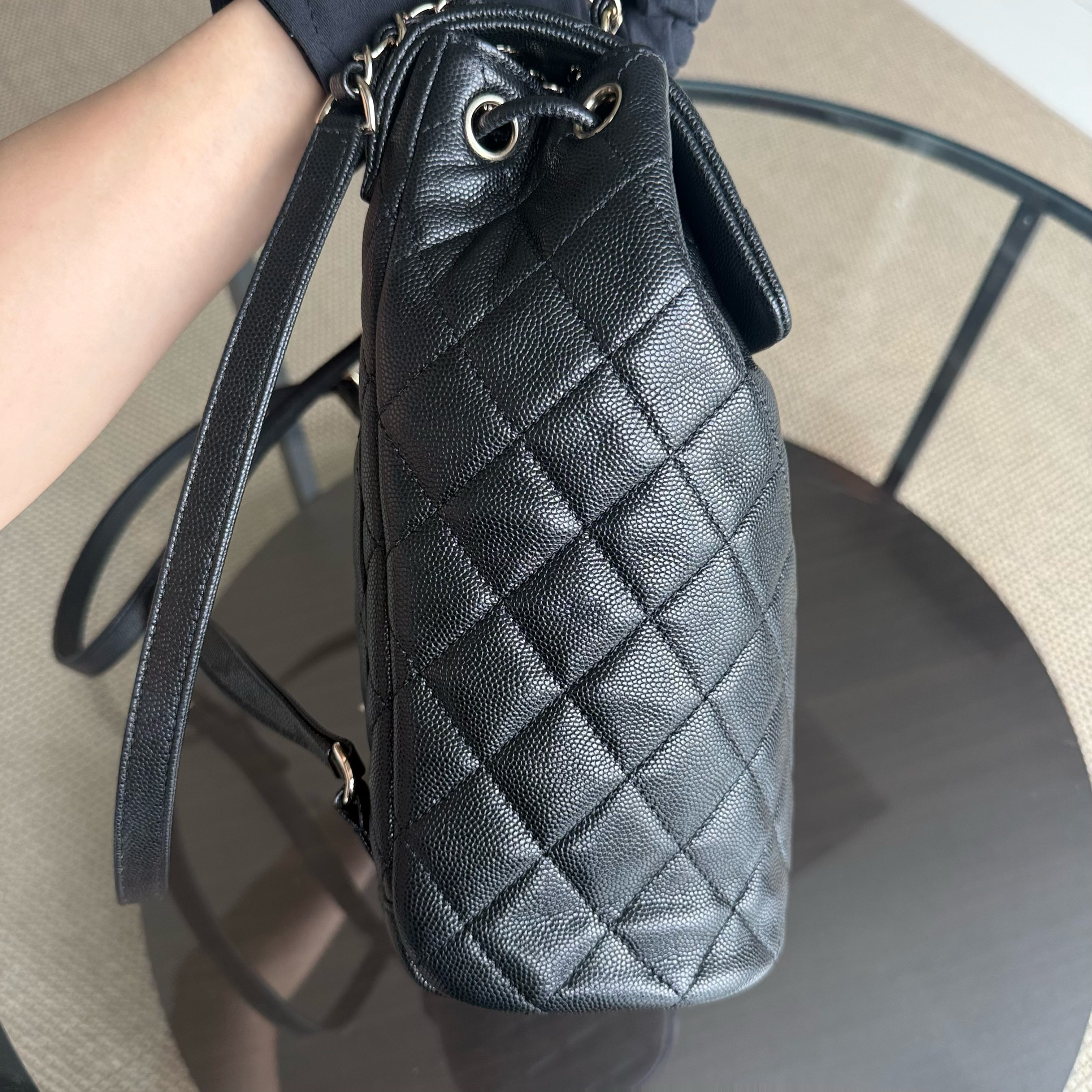 Chanel Urban Spirit Backpack- Caviar Black Gold Hardware Microchip