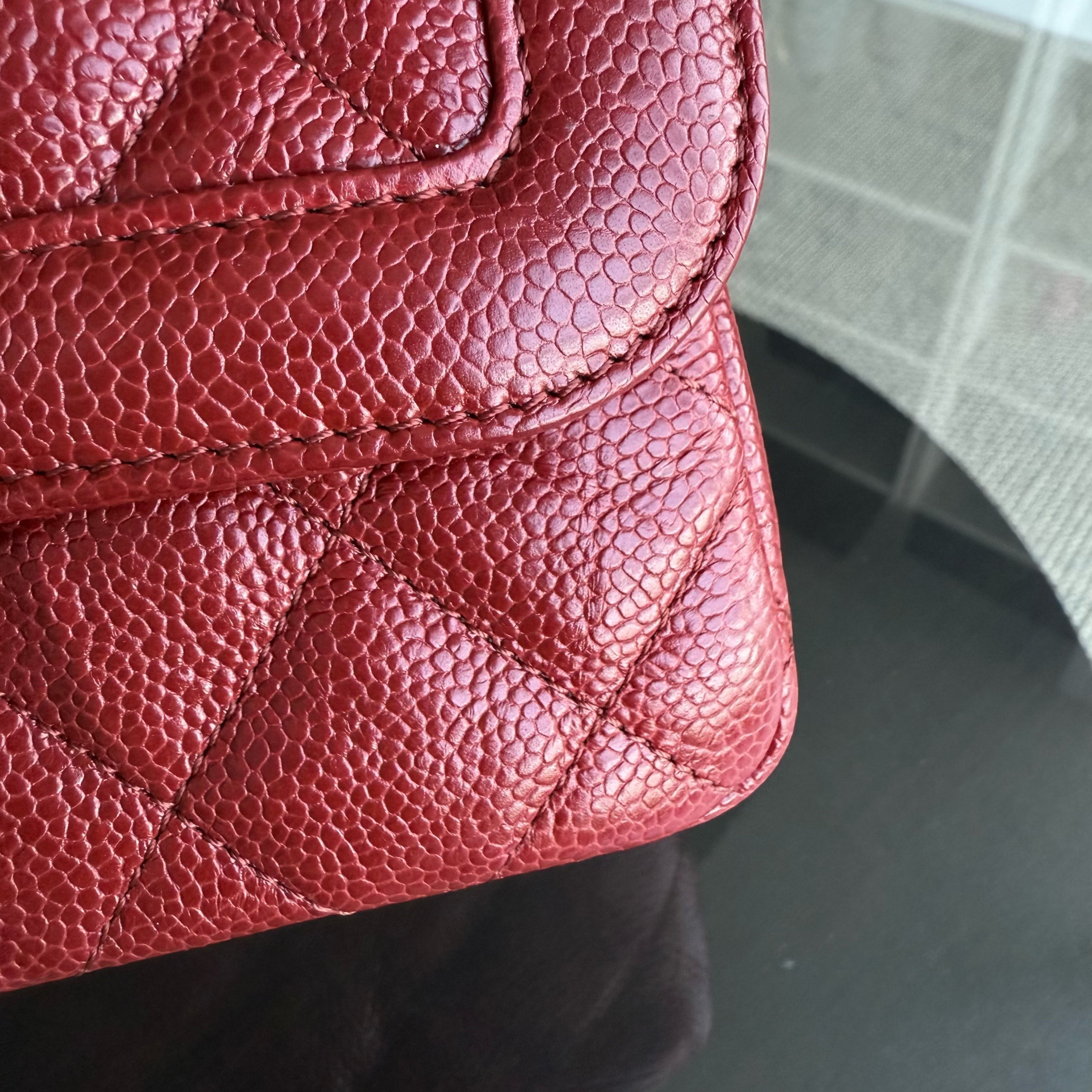Chanel Seasonal Two-tone Flap - Caviar Quilted Red Gold Hardware Series 21