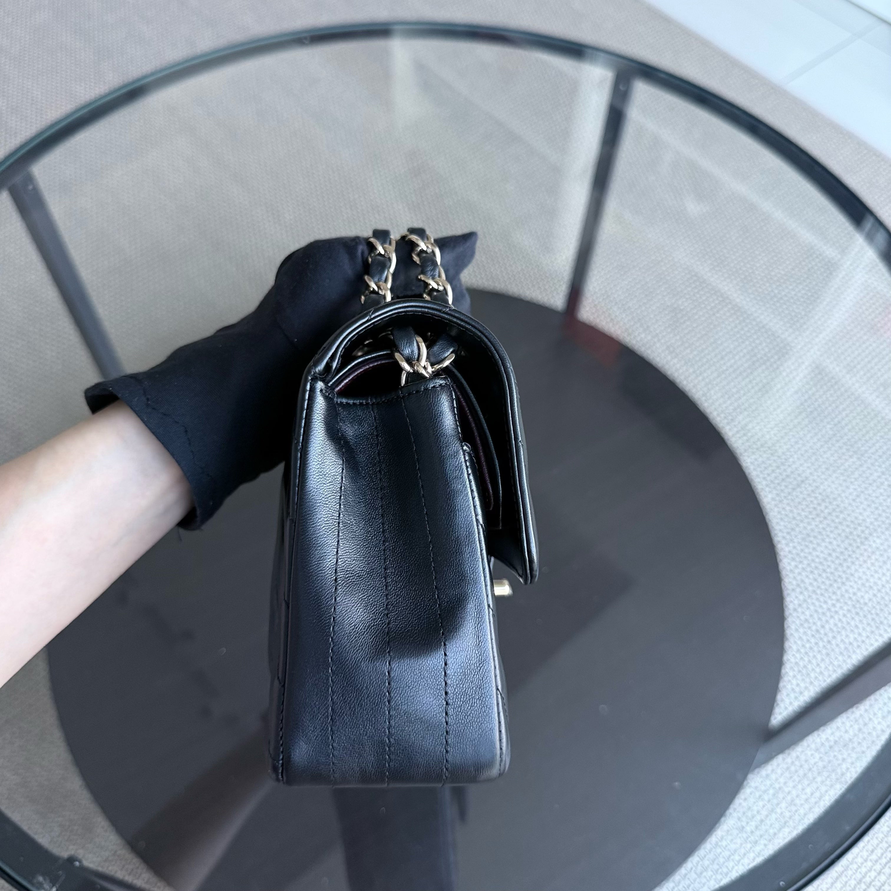 Chanel Classic Flap Small - 23CM Chevron Lambskin Black Gold Hardware Series 26