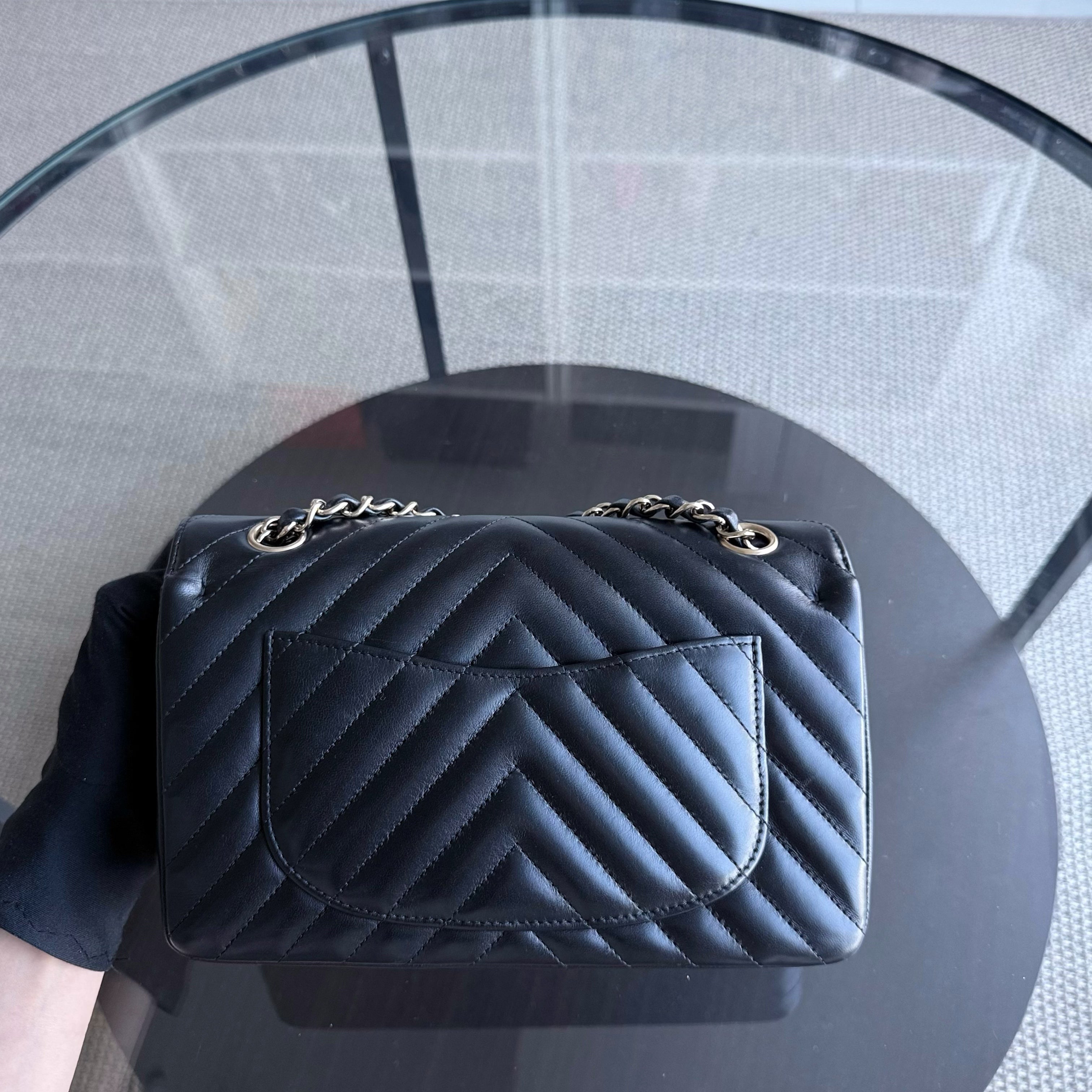 Chanel Classic Flap Small - 23CM Chevron Lambskin Black Gold Hardware Series 26