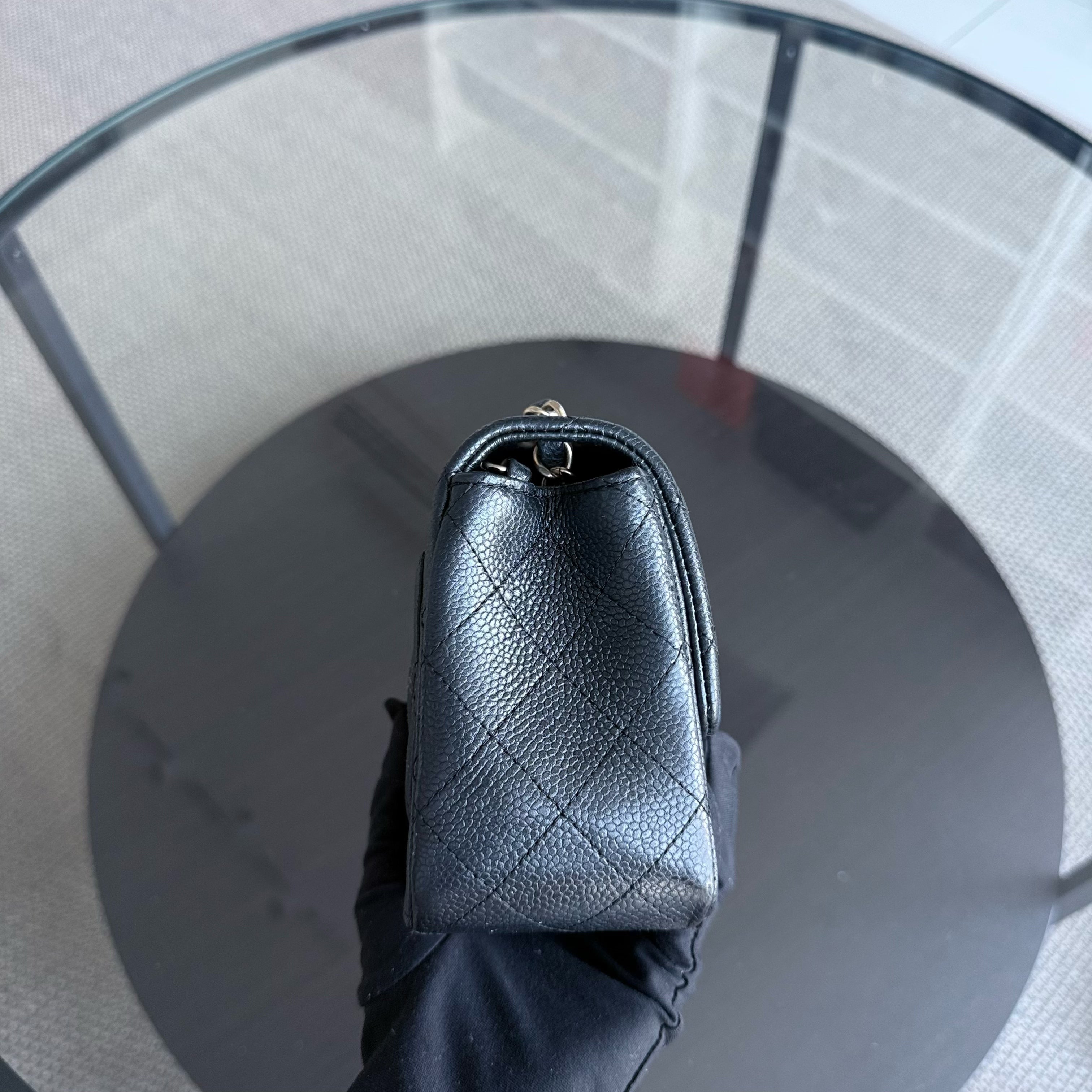 Chanel Classic Flap Mini Square - Caviar Quilted Grained Calfskin Black Gold Hardware Series 20