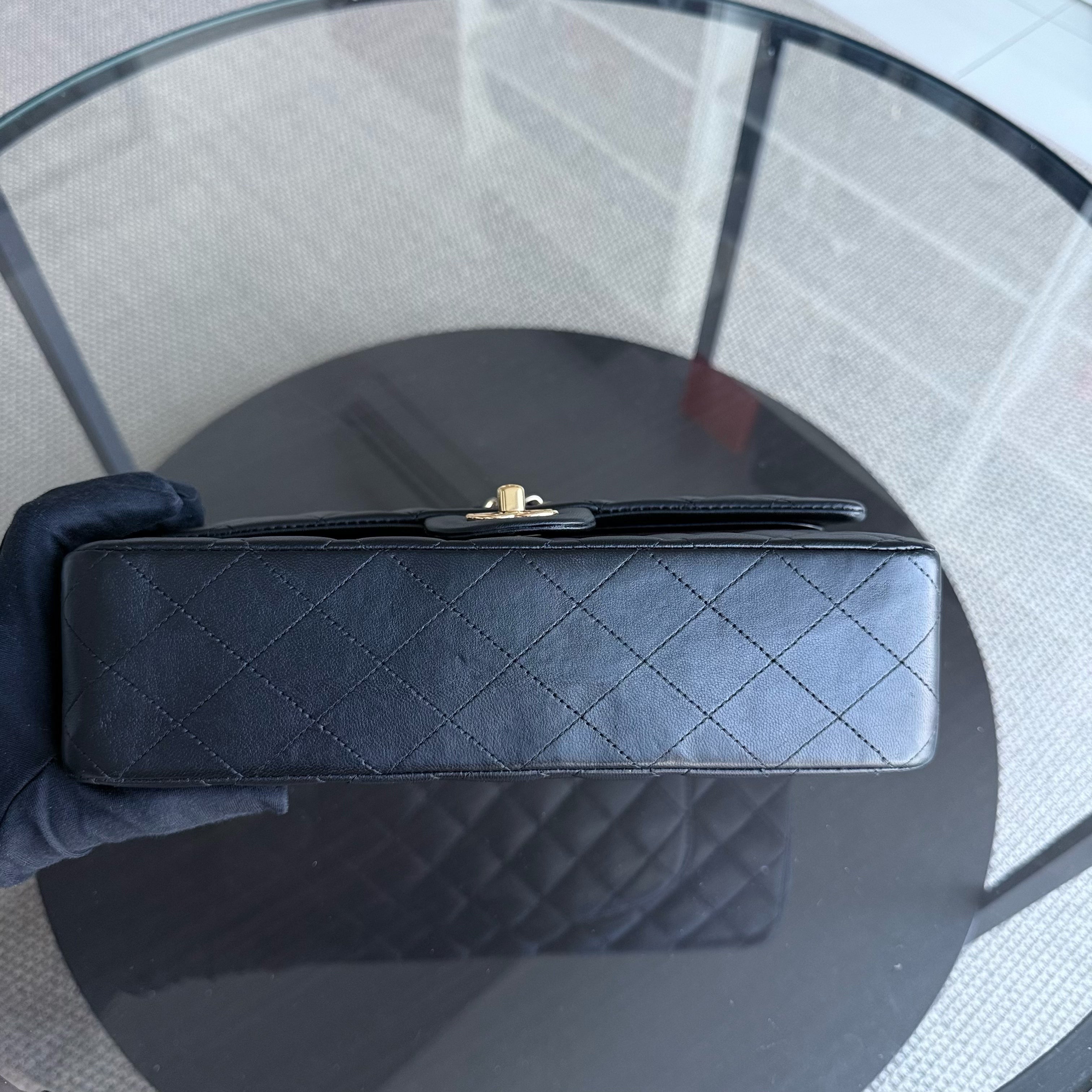 Chanel Classic Flap Medium - 25CM Quilted Lambskin Black Gold Hardware Series 14