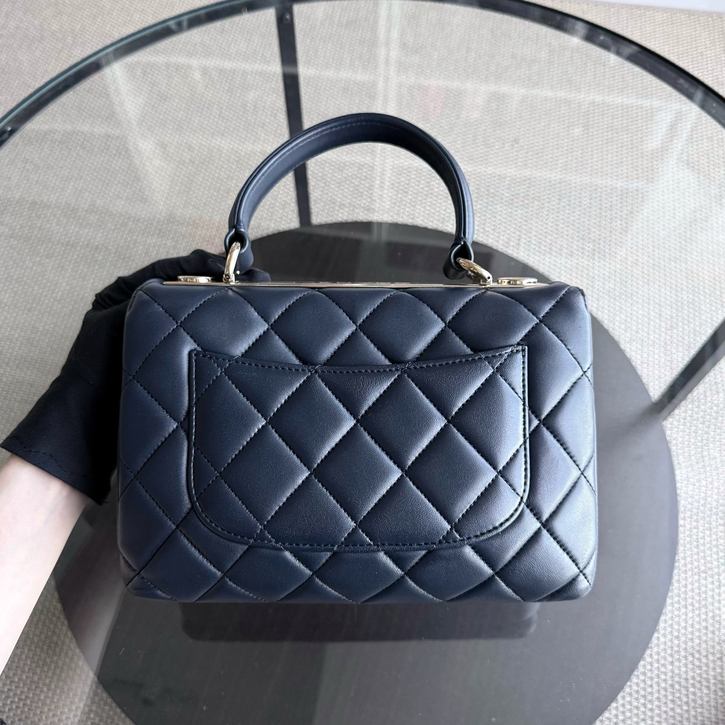 Chanel Trendy CC Small - Quilted Lambskin Dark Navy Blue Gold Hardware Series 23
