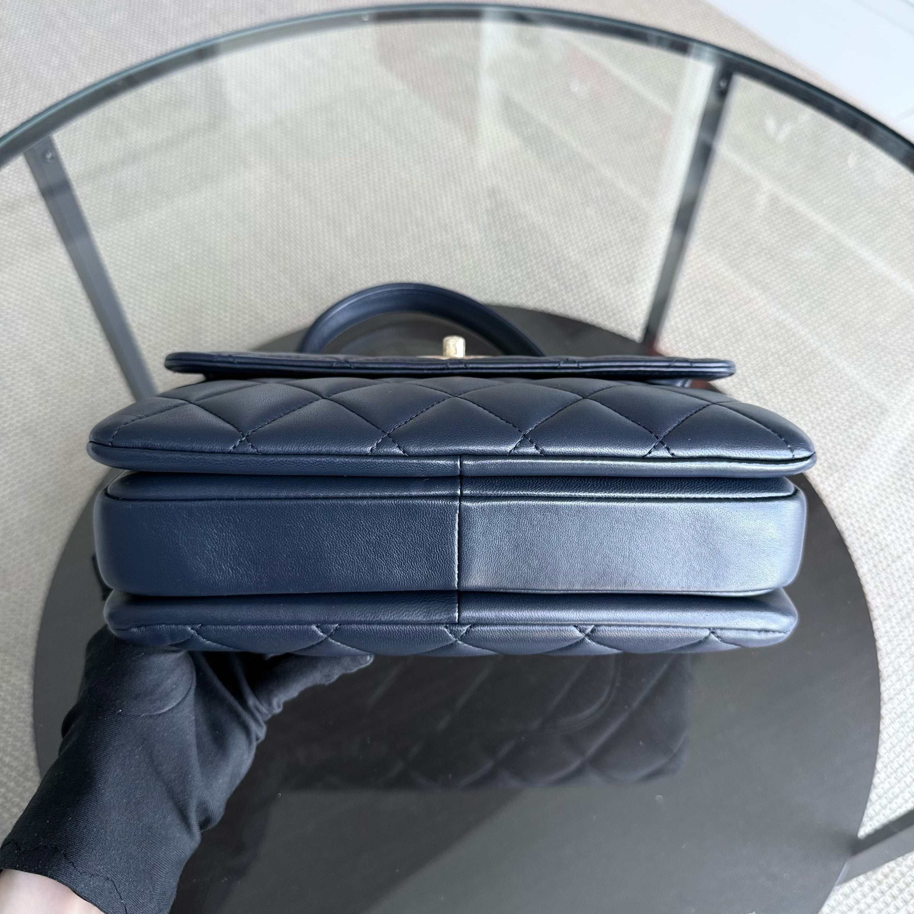 Chanel Trendy CC Small - Quilted Lambskin Dark Navy Blue Gold Hardware Series 23