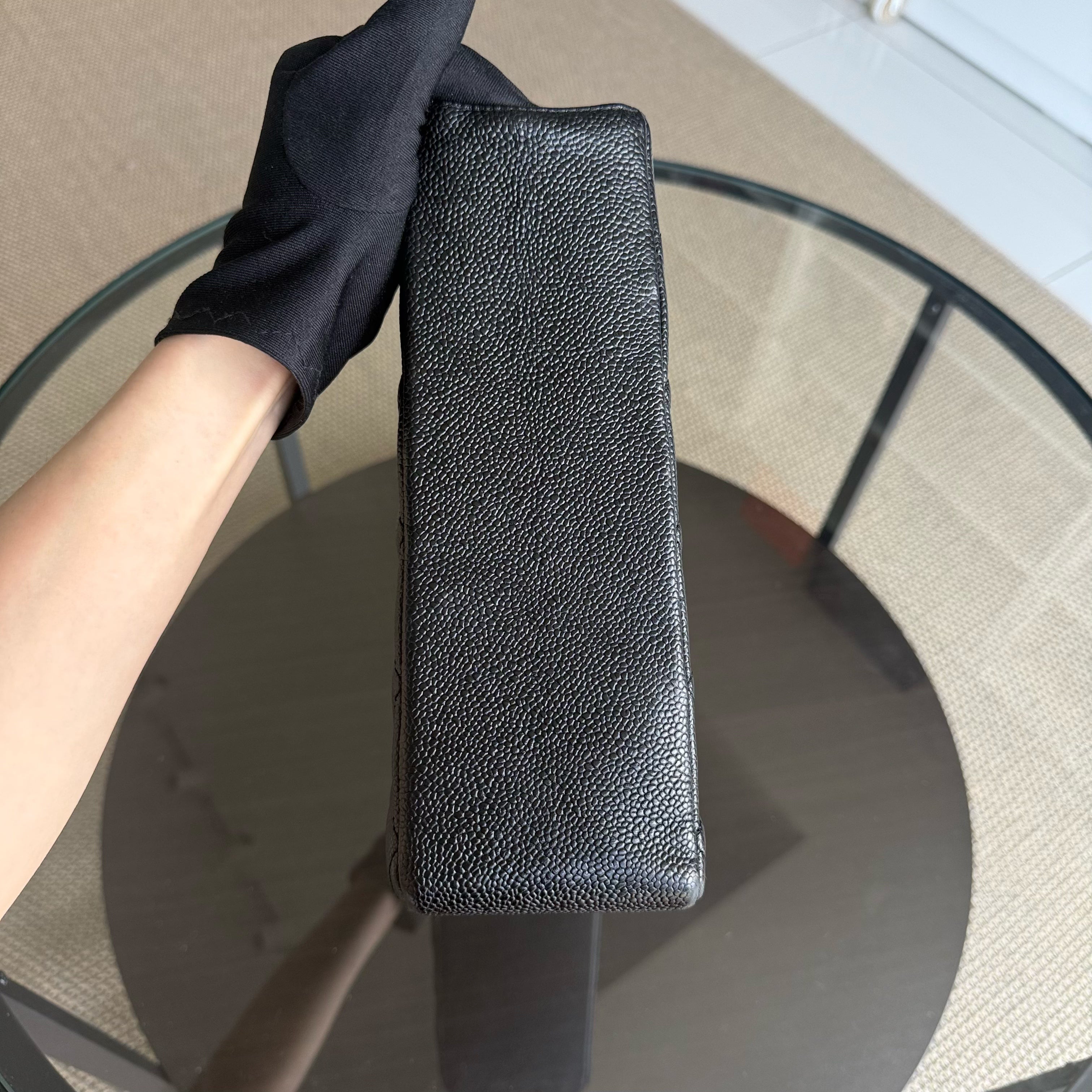 Chanel PST Petite Shopping Tote - Caviar Quilted Grained Calfskin Black Gold Hardware Series 8