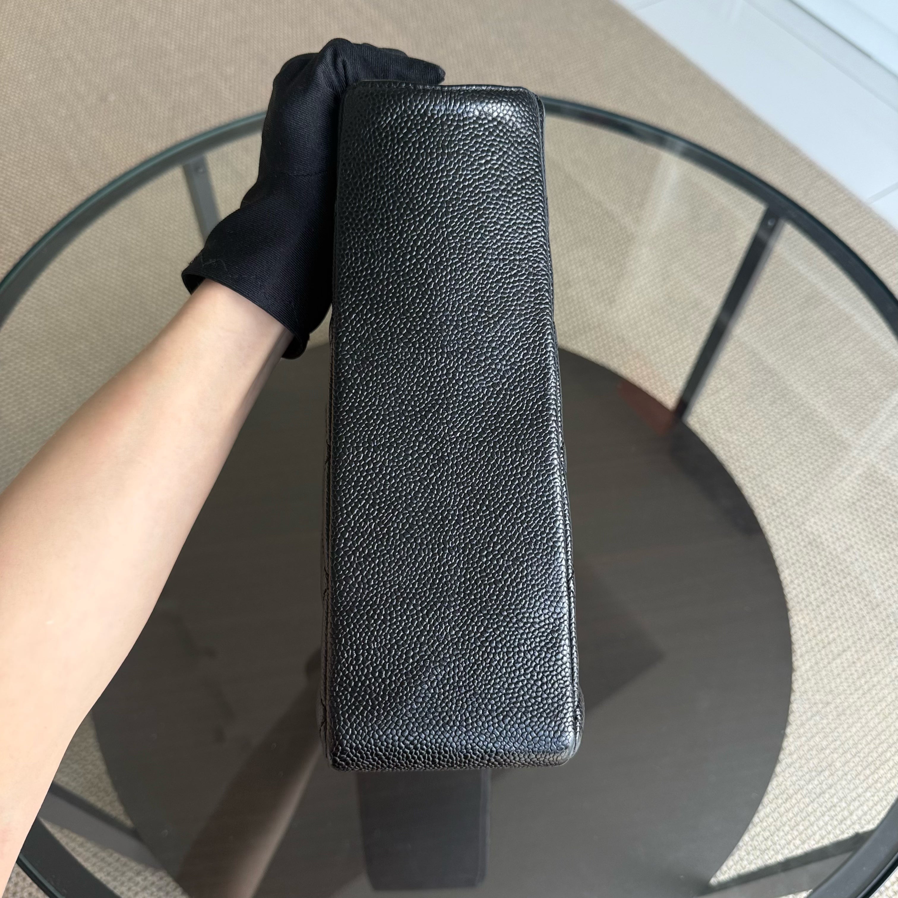 Chanel PST Petite Shopping Tote - Caviar Quilted Grained Calfskin Black Gold Hardware Series 8