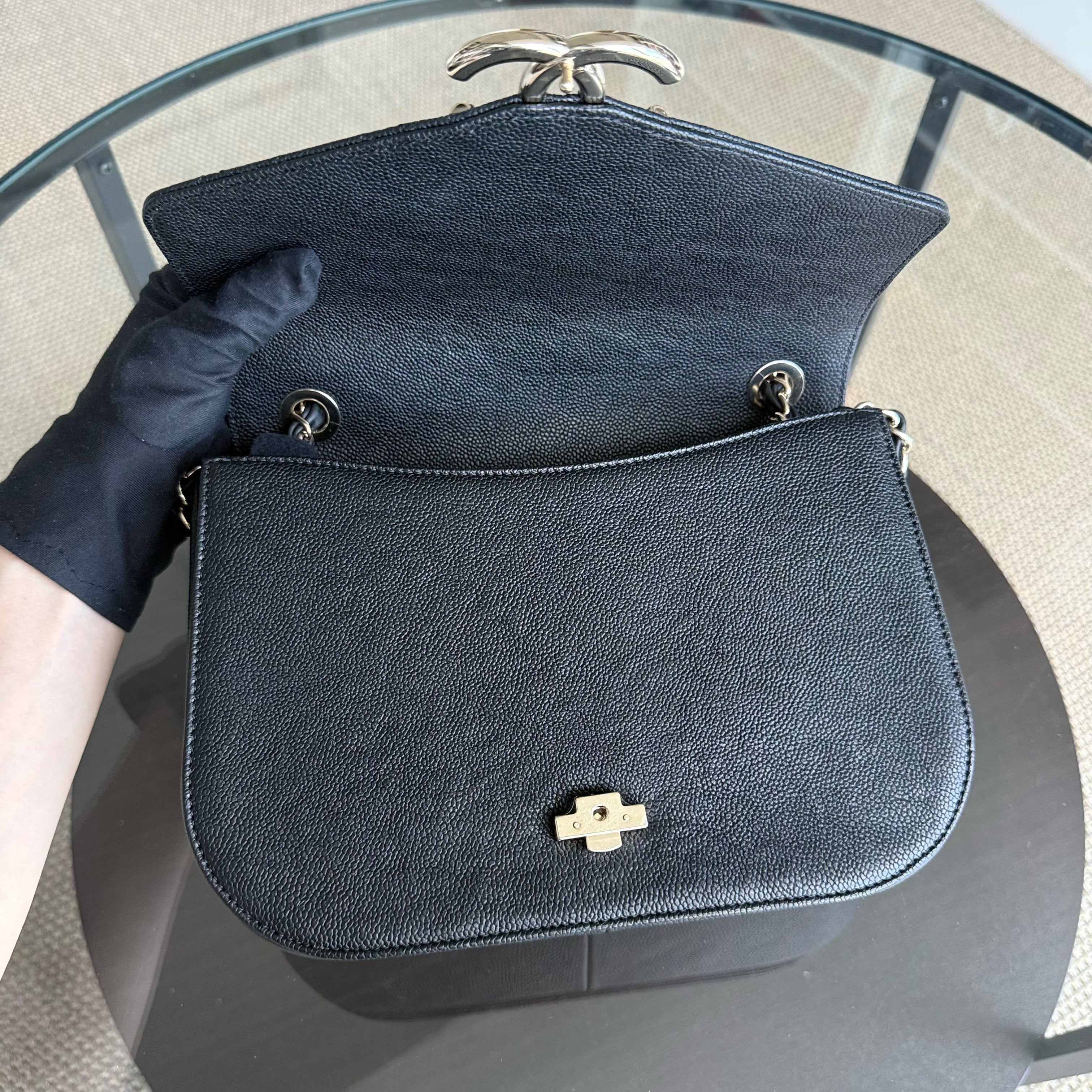 Chanel Coco Curve Cuba - Caviar Quilted Grained Calfskin Black Gold Hardware Series 23