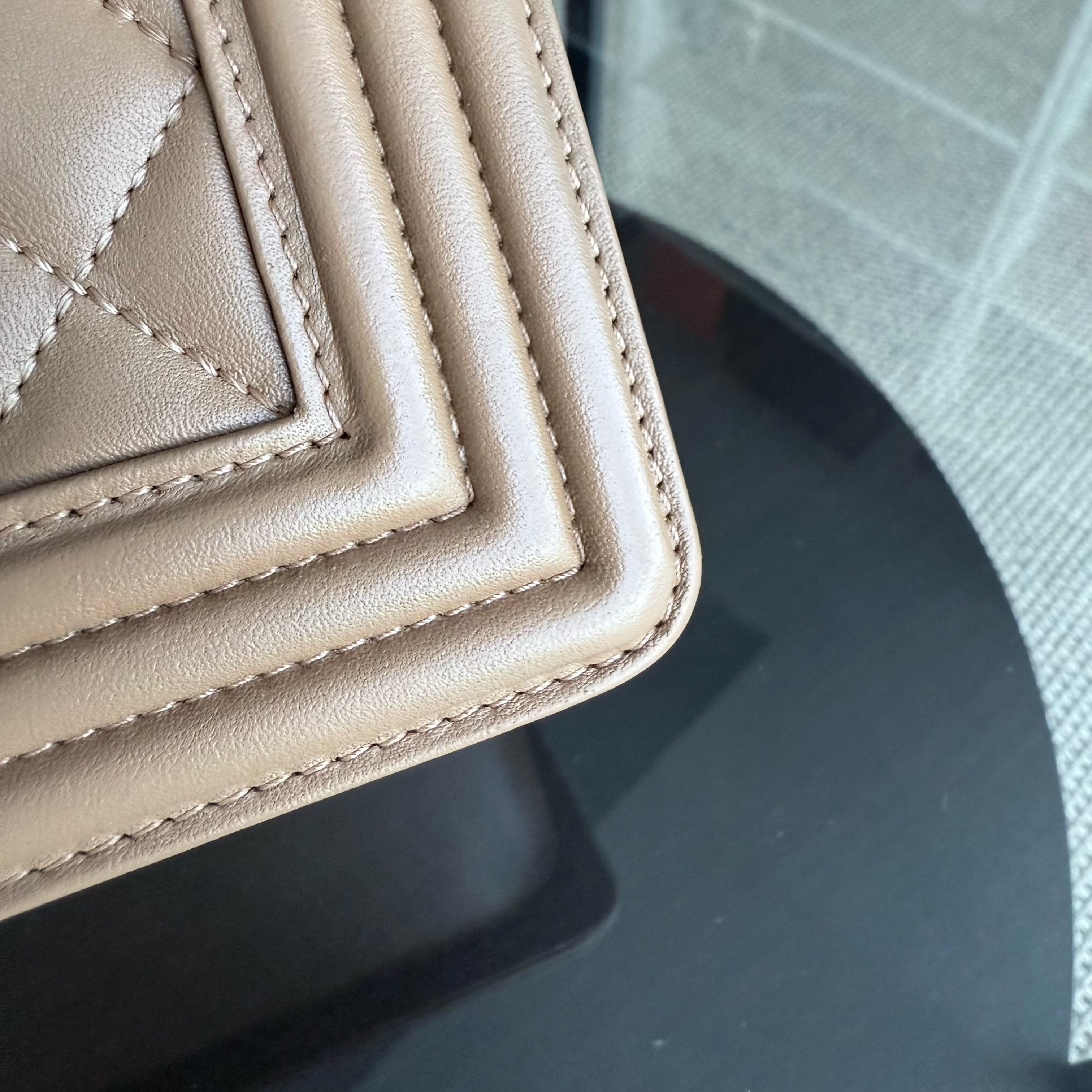Chanel Boy Large - Quilted Lambskin Brown Gold Hardware Series 19