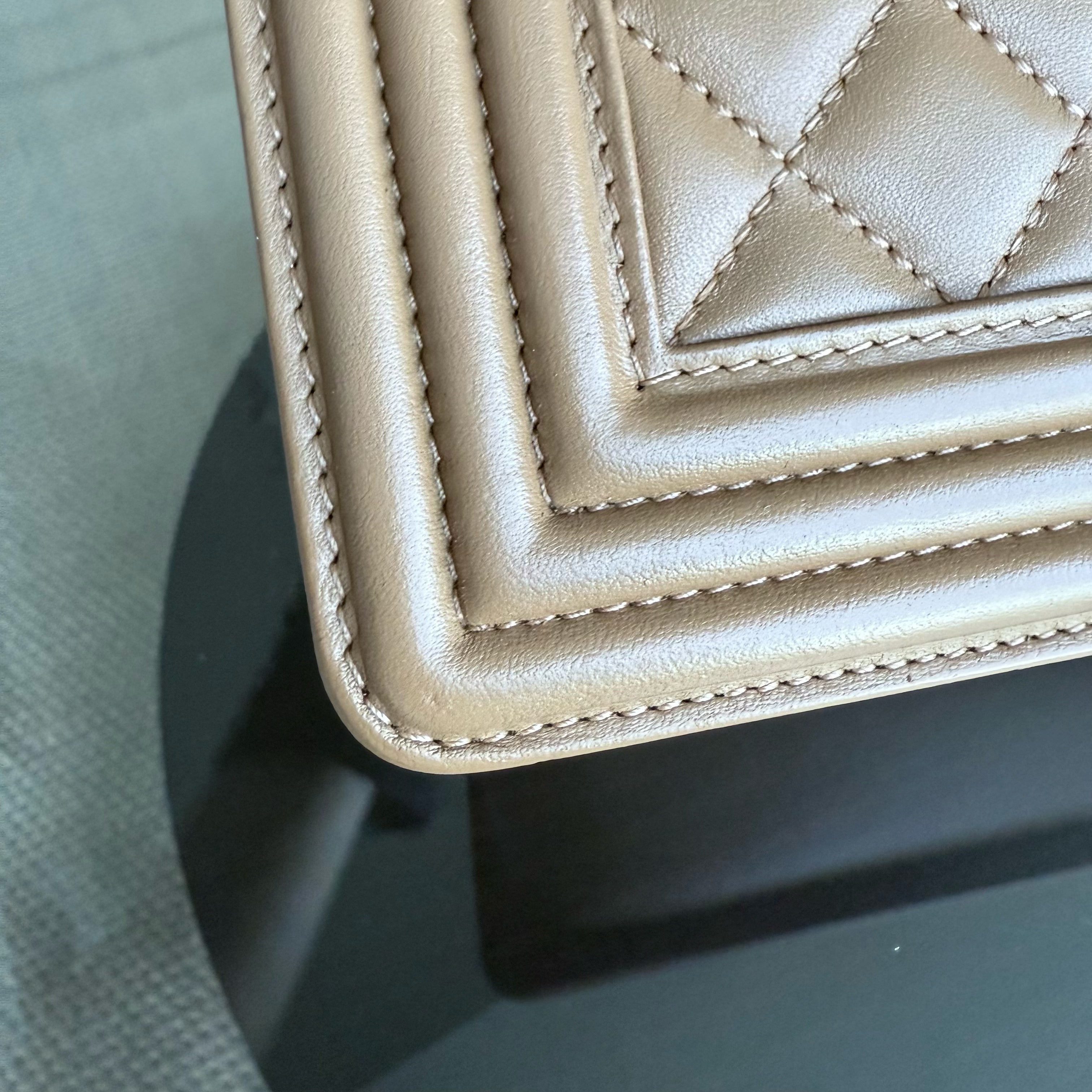 Chanel Boy Large - Quilted Lambskin Brown Gold Hardware Series 19