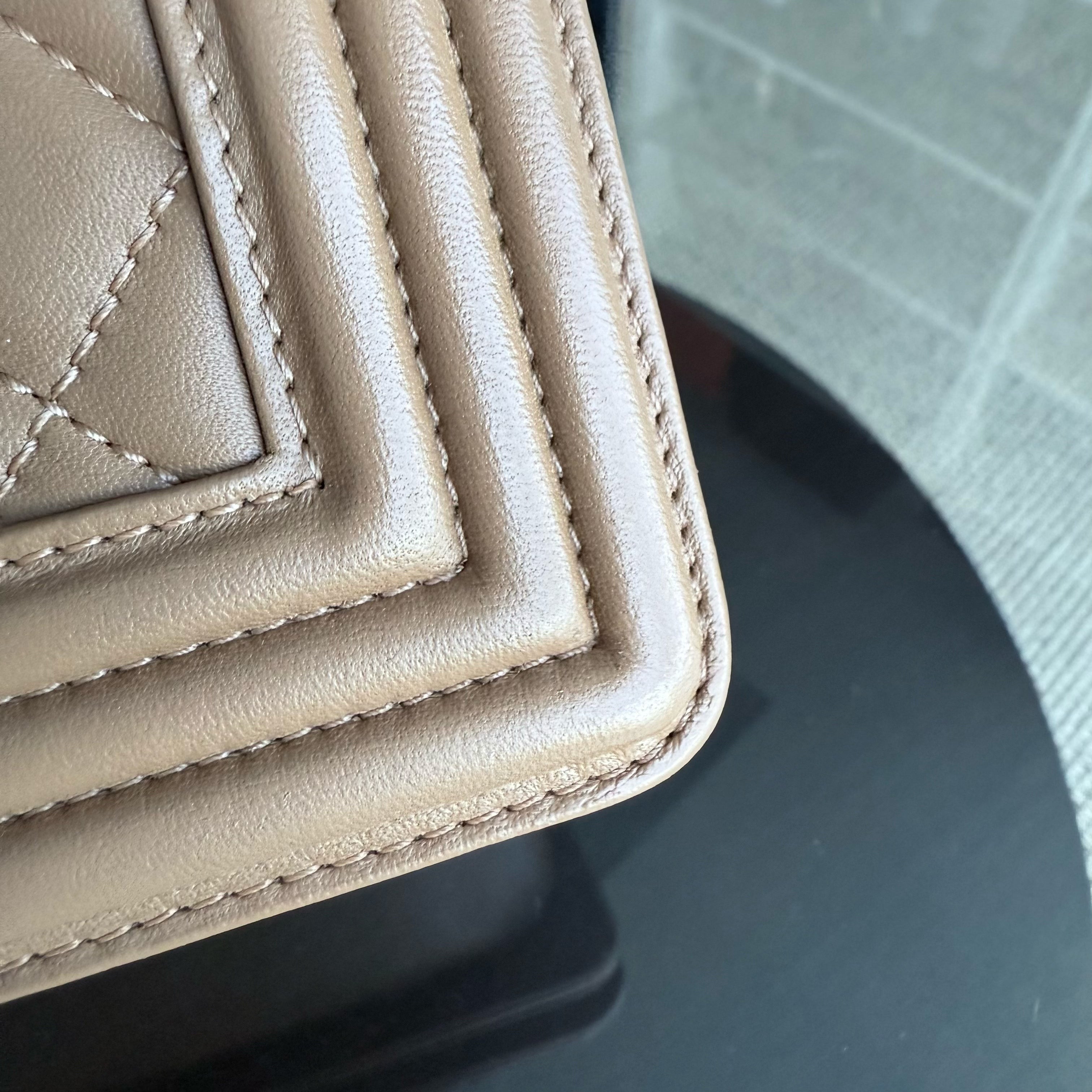 Chanel Boy Large - Quilted Lambskin Brown Gold Hardware Series 19