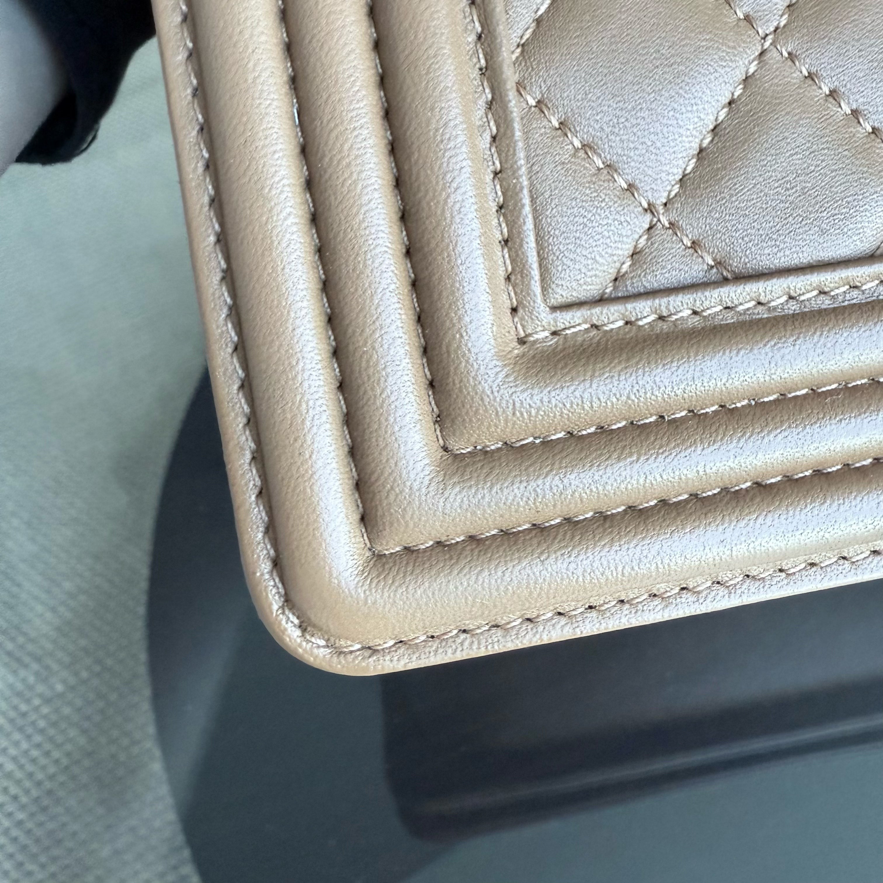 Chanel Boy Large - Quilted Lambskin Brown Gold Hardware Series 19