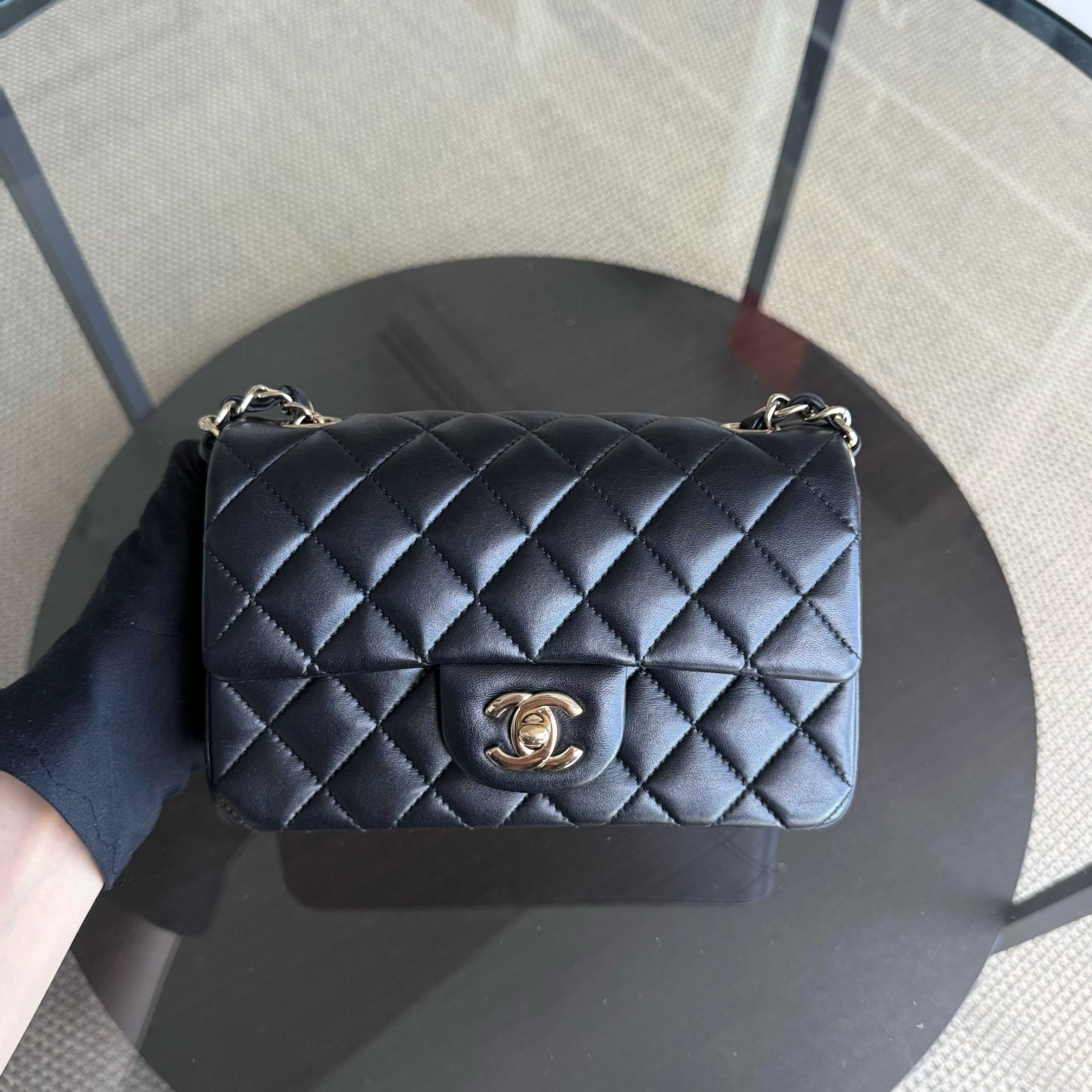 Chanel Classic Flap Mini - Quilted Lambskin Black Gold Hardware Series 26