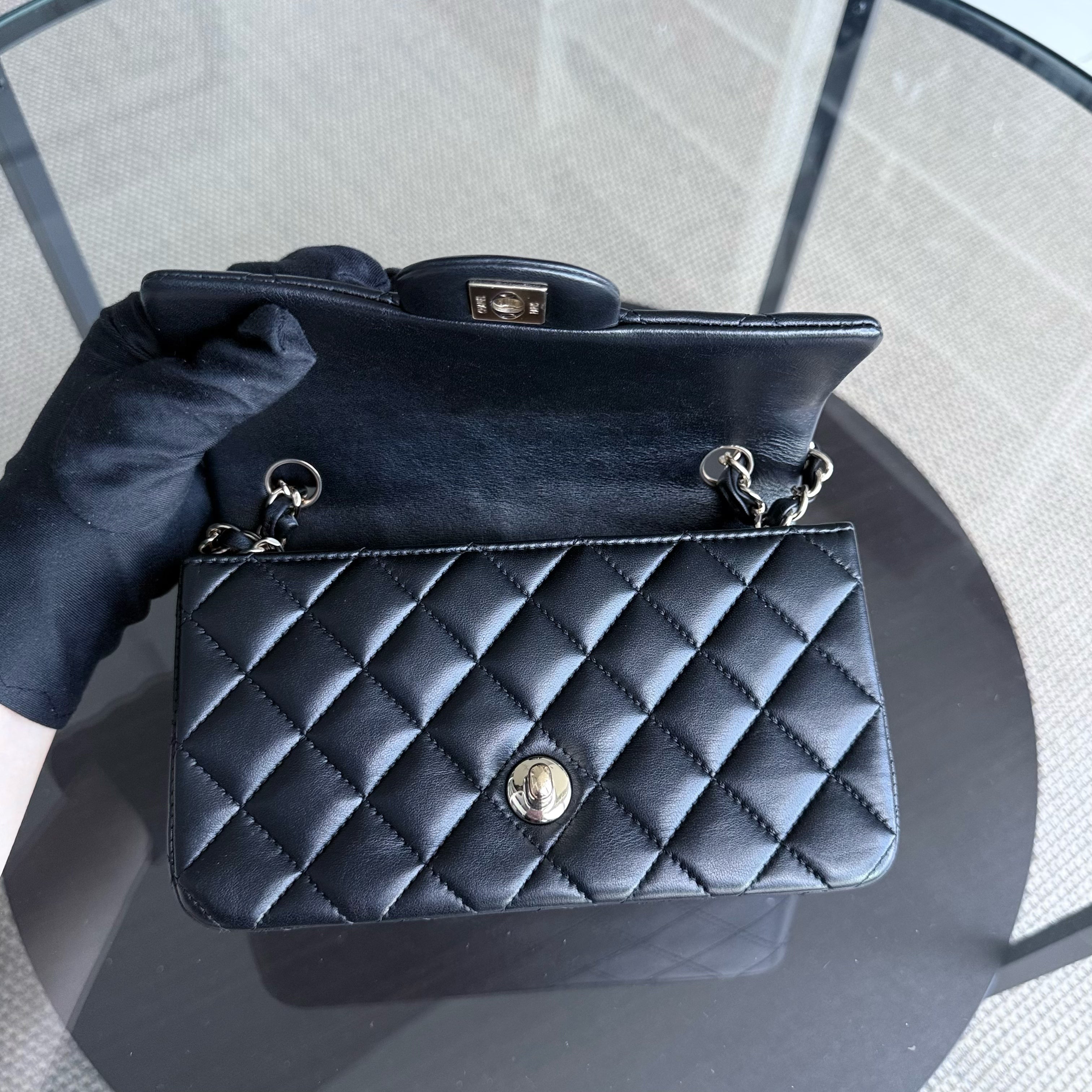 Chanel Classic Flap Mini - Quilted Lambskin Black Gold Hardware Series 26