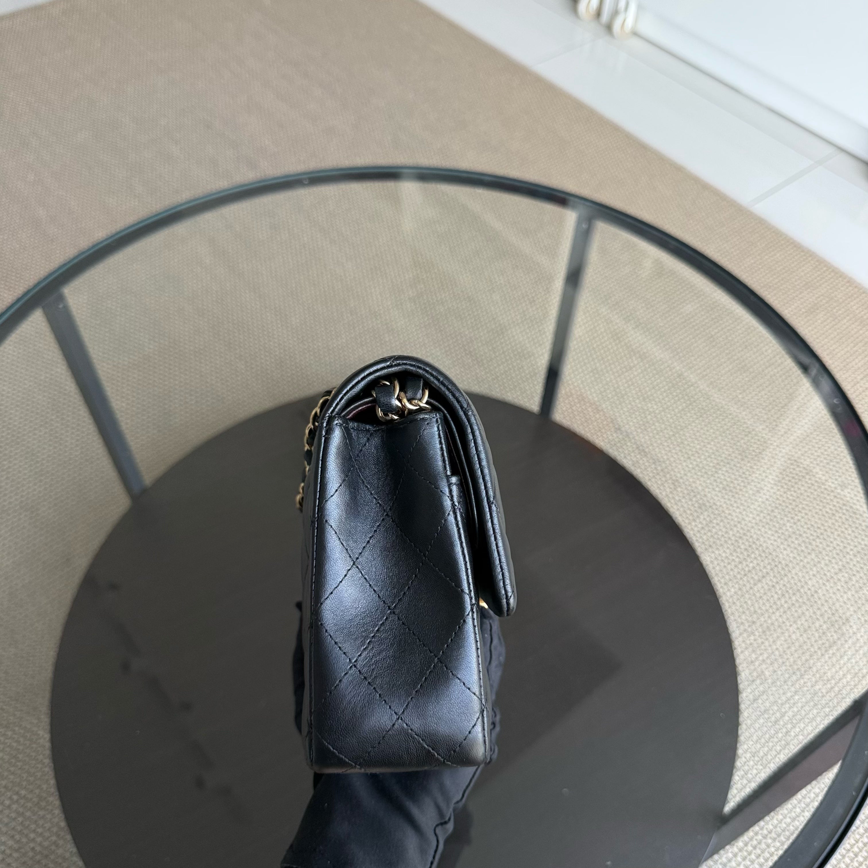 Chanel Classic Flap Medium - Quilted Lambskin Black Gold Hardware Series 24