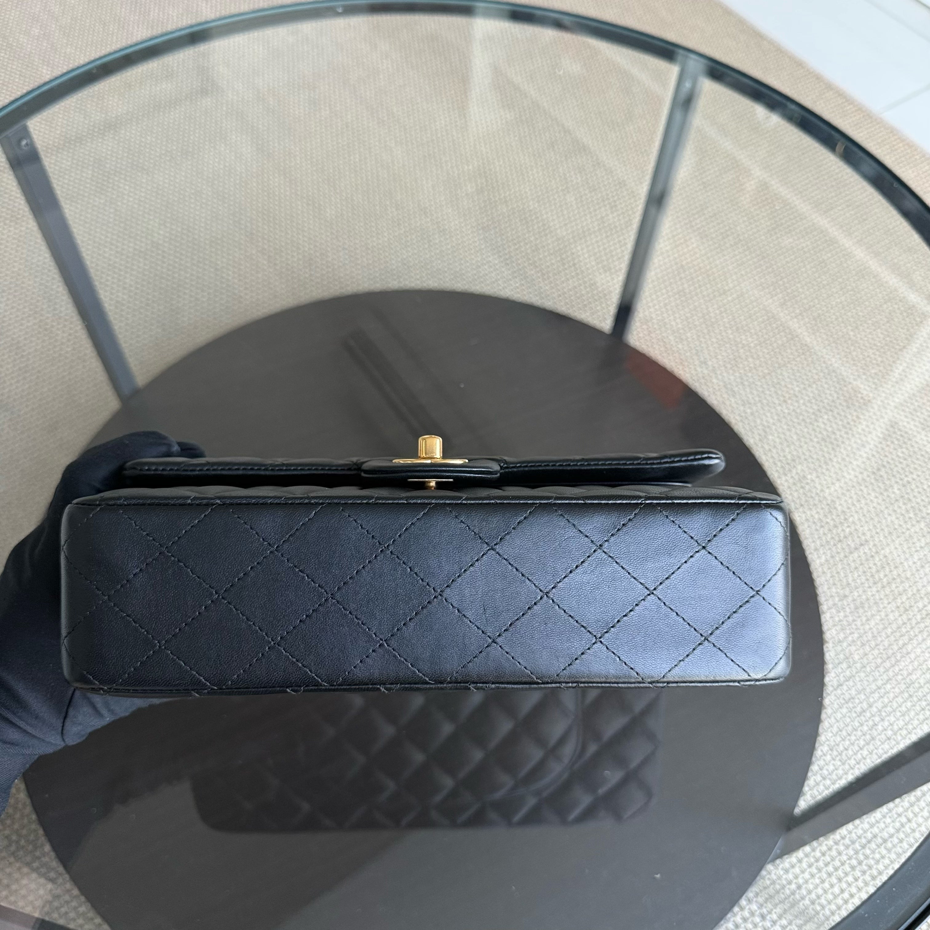 Chanel Classic Flap Medium - Quilted Lambskin Black Gold Hardware Series 24