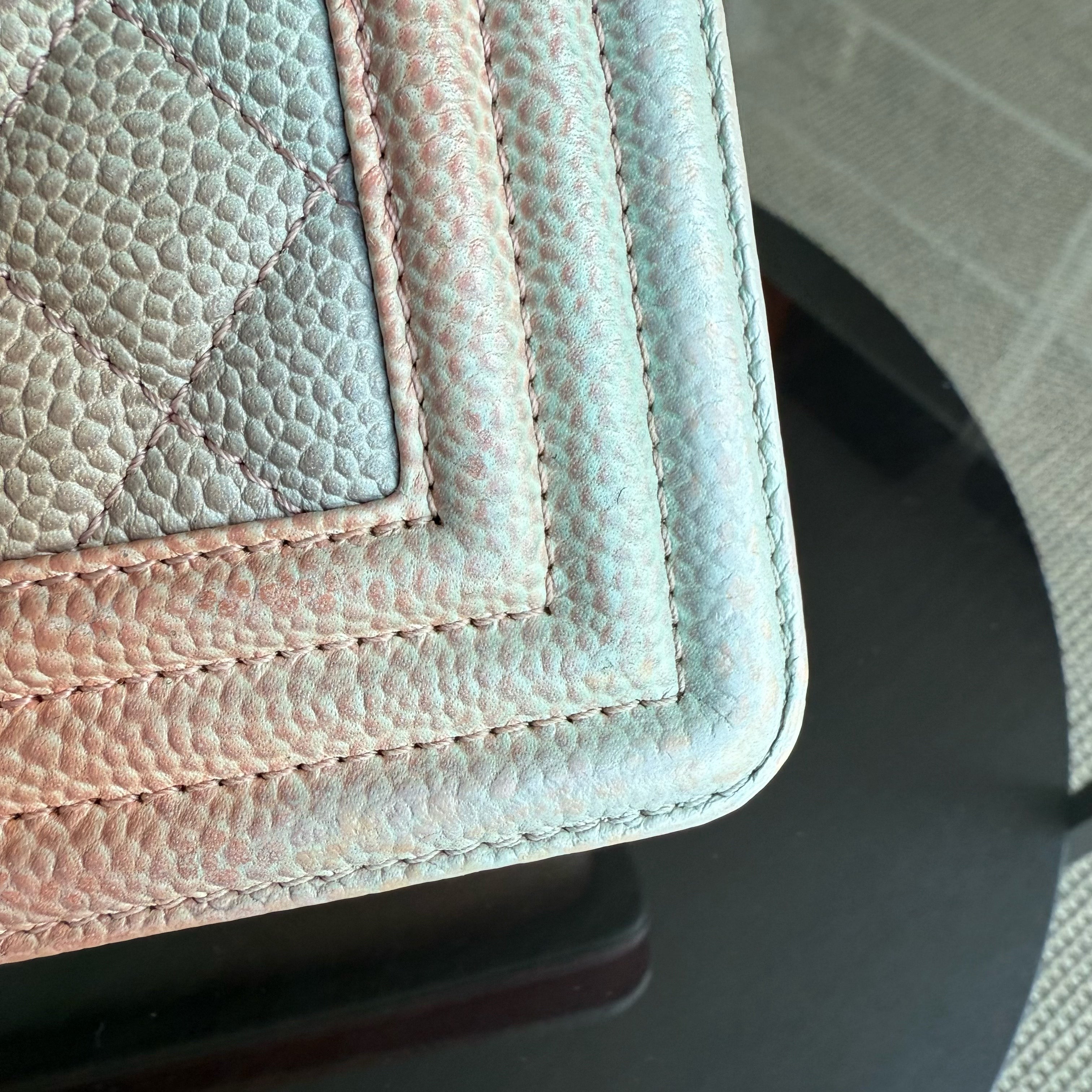 Chanel Boy Medium - 25CM Quilted Grained Calfskin Rainbow Limited Edition Silver Hardware Series 25