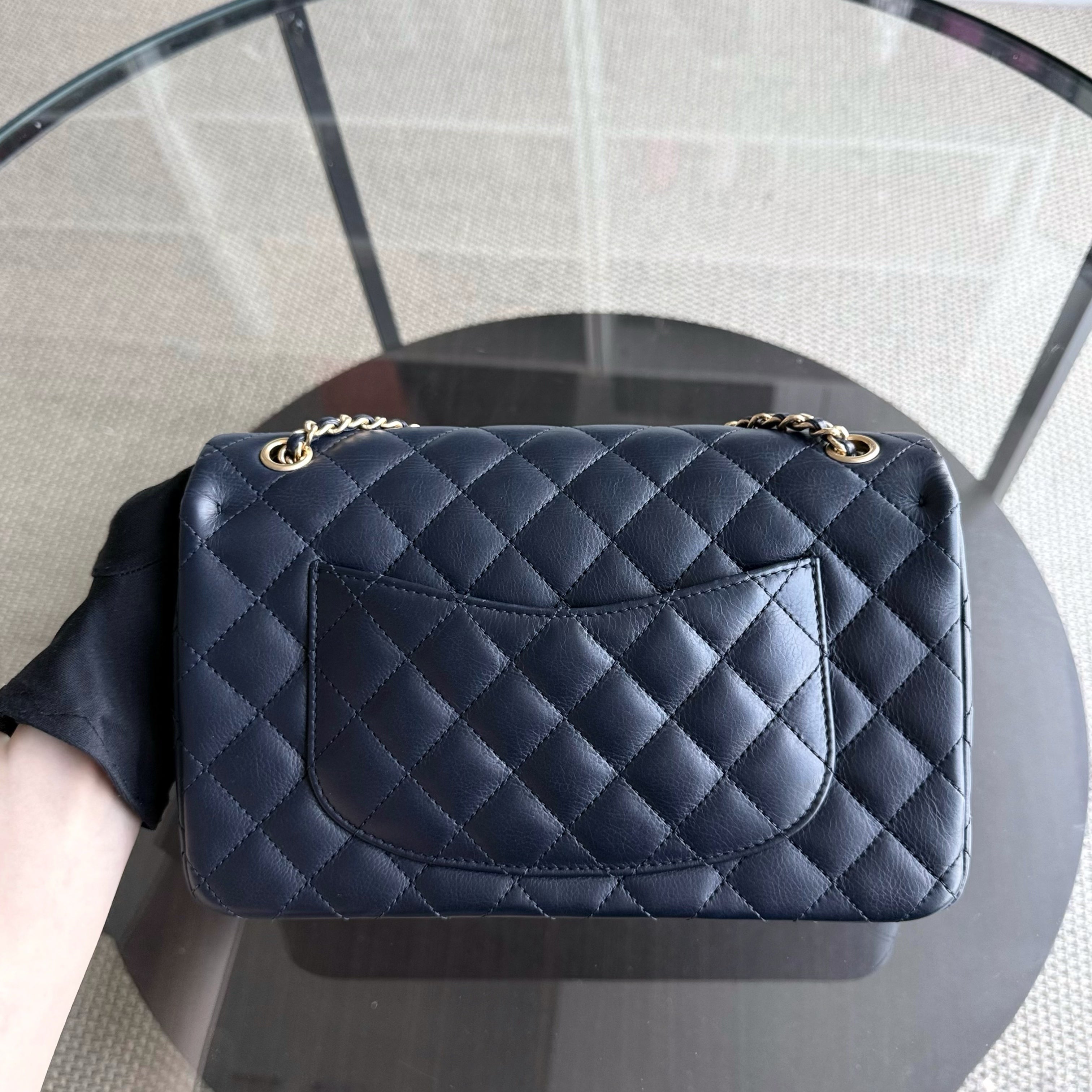 Chanel Classic Flap Seasonal - Rock The Corner Quilted Calfskin Dark Blue Gold Hardware Series 23