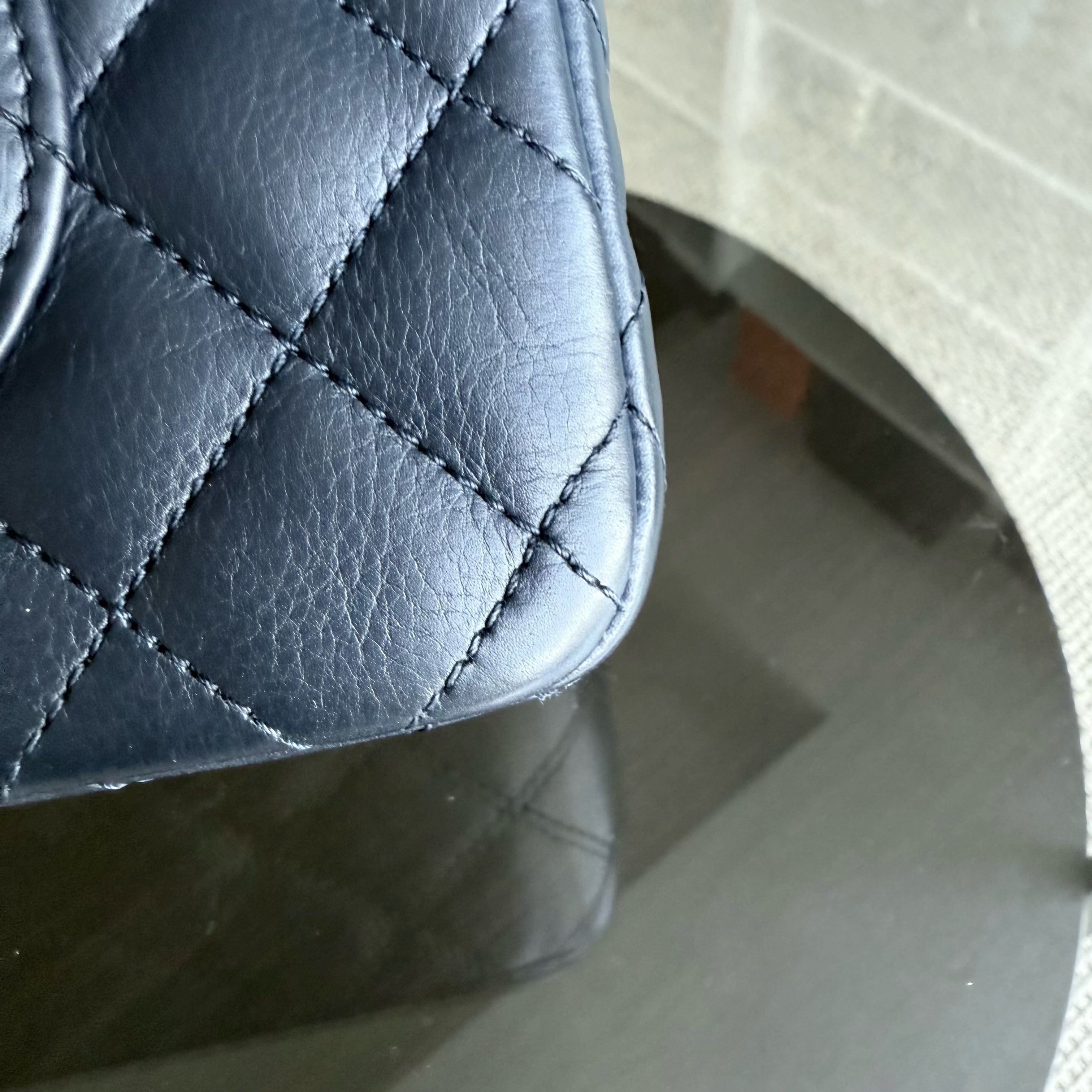 Chanel Classic Flap Seasonal - Rock The Corner Quilted Calfskin Dark Blue Gold Hardware Series 23