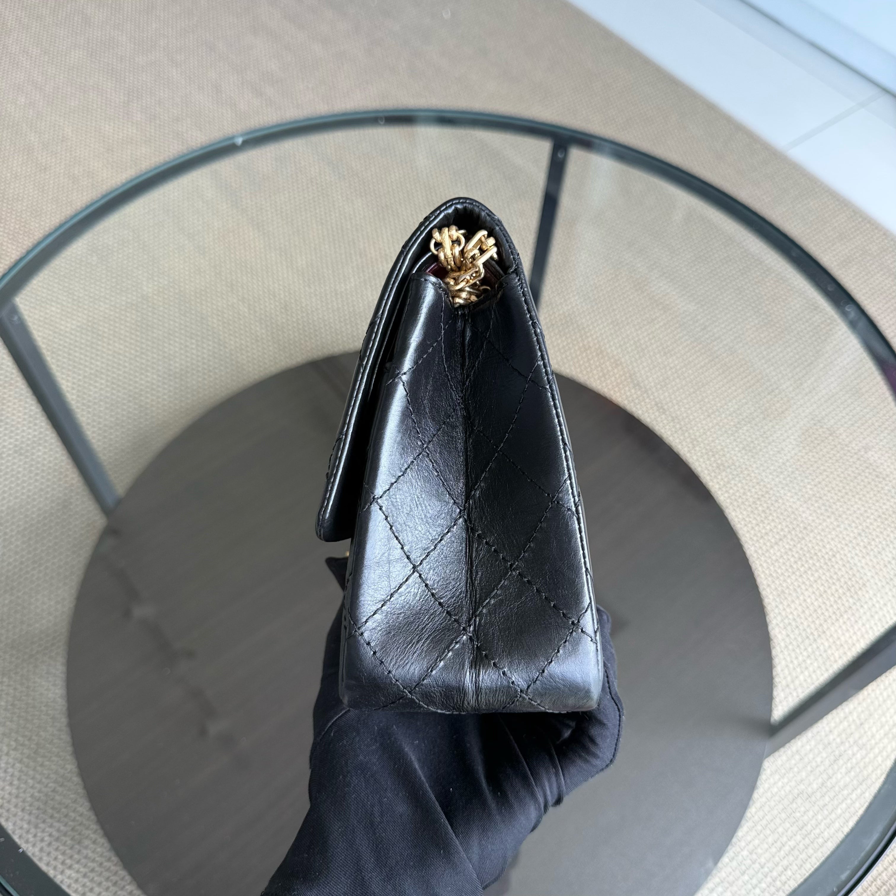Chanel 2.55 Reissue 226 - Quilted Aged Calfskin Black Gold Hardware Series 16