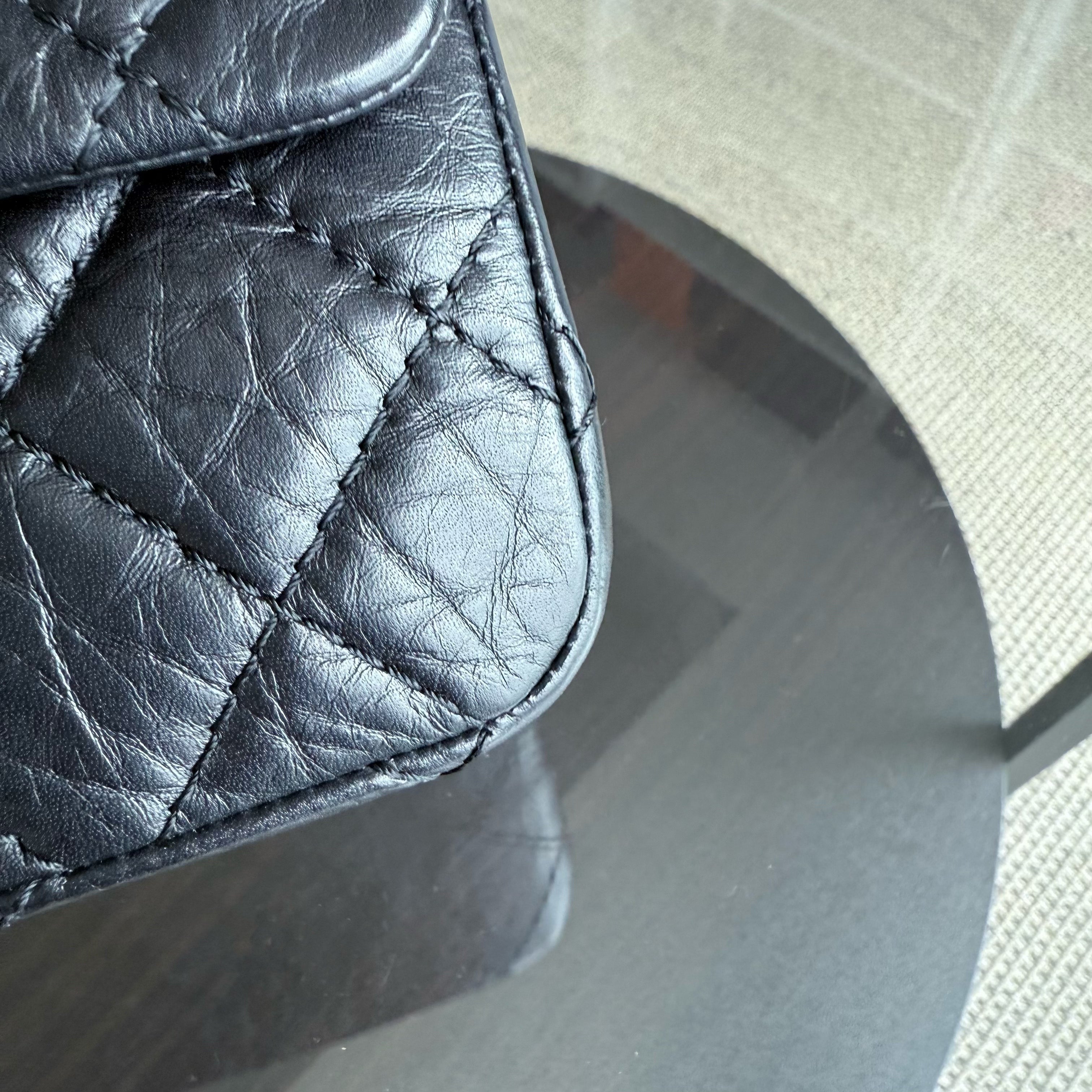 Chanel 2.55 Reissue 226 - Quilted Aged Calfskin Black Gold Hardware Series 16