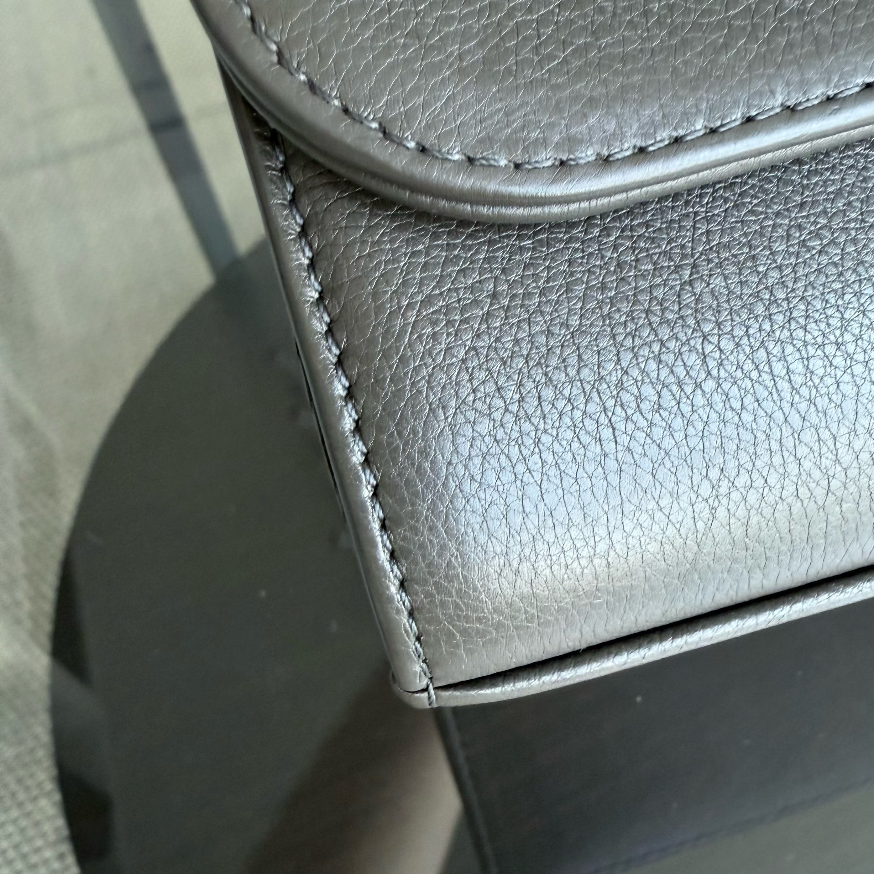 Chanel Label Click Medium - 25CM Quilted Calfskin Dark Olive Green Gold Hardware Series 23