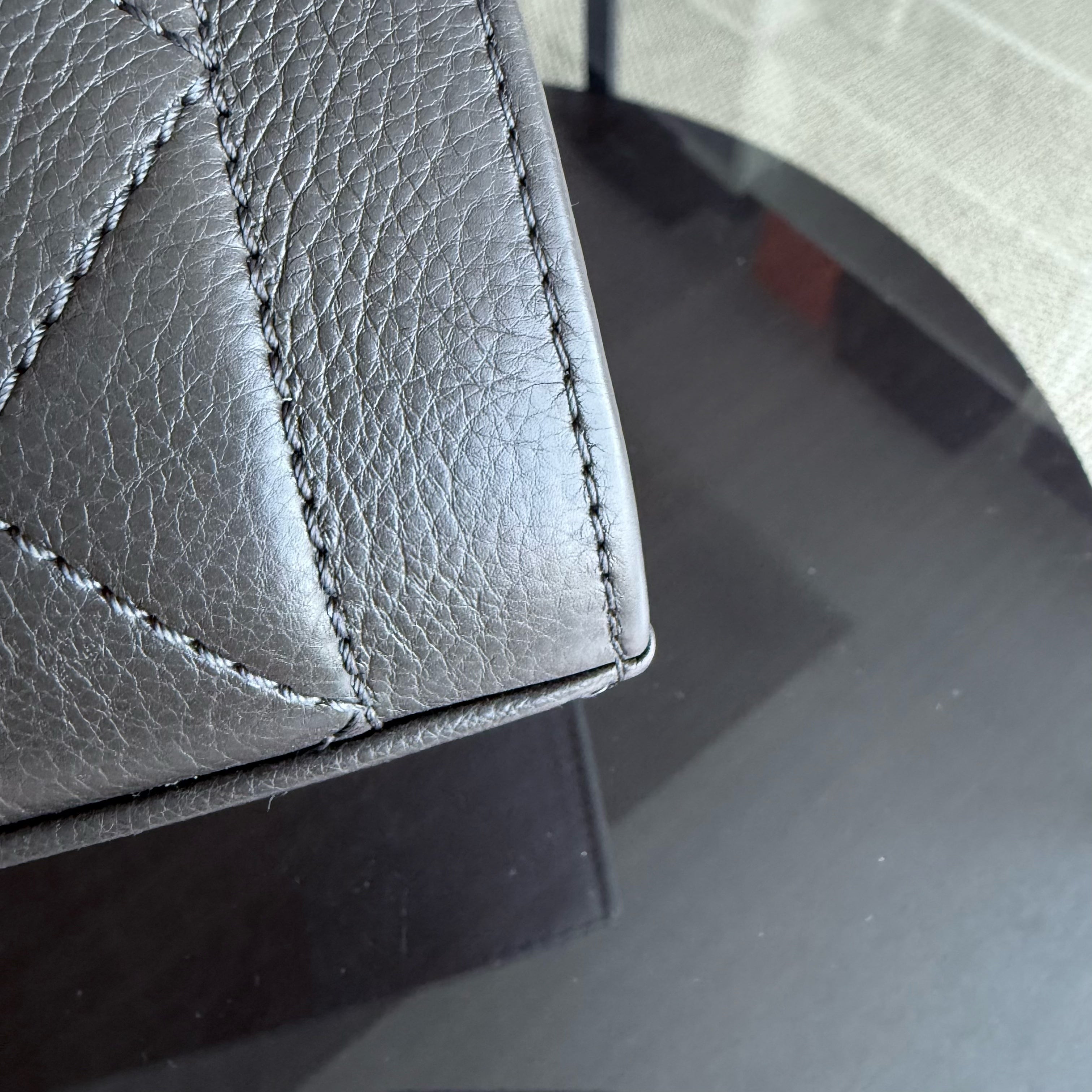 Chanel Label Click Medium - 25CM Quilted Calfskin Dark Olive Green Gold Hardware Series 23