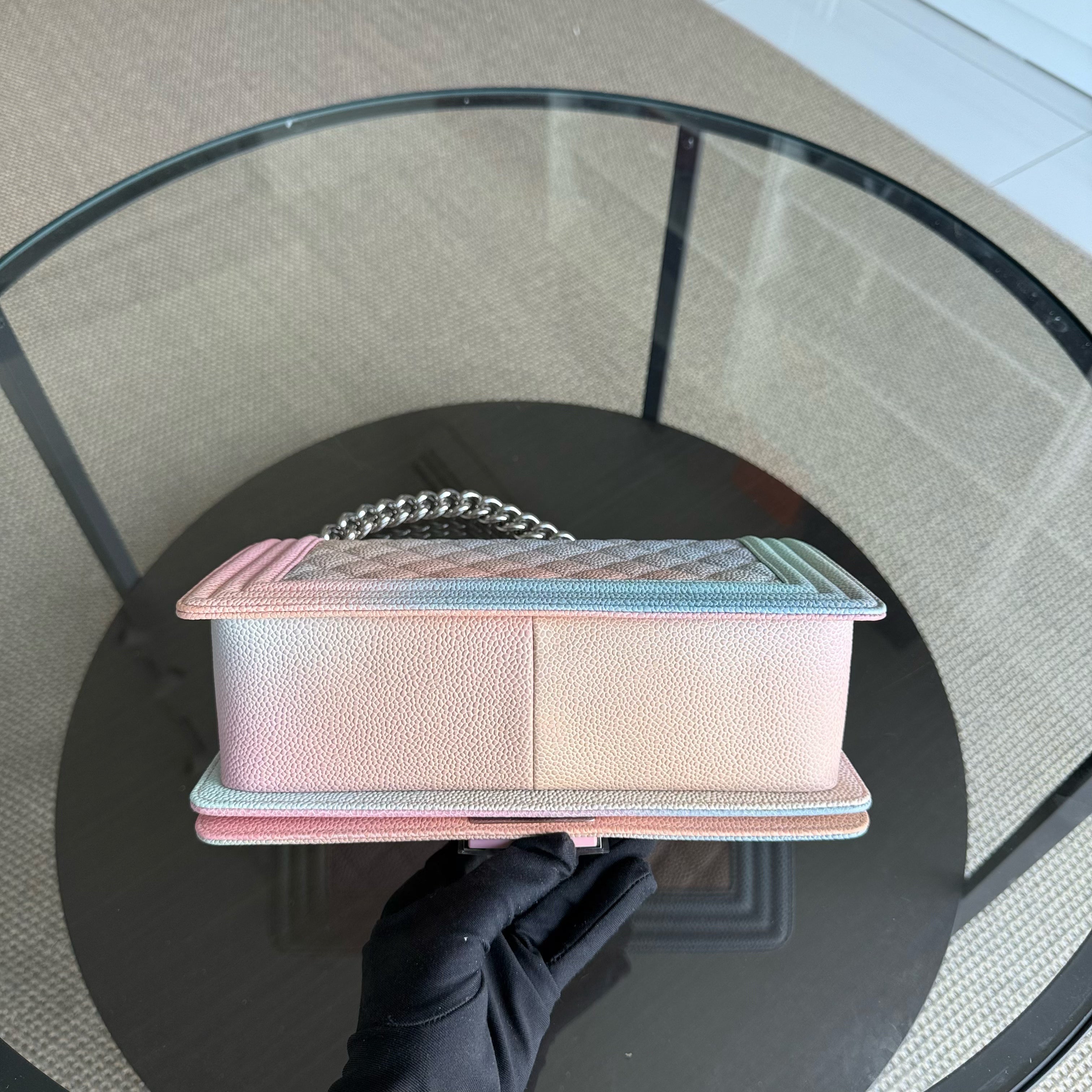 Chanel Boy Medium - Caviar 25CM Quilted Grained Calfskin Rainbow Limited Edition Series 25