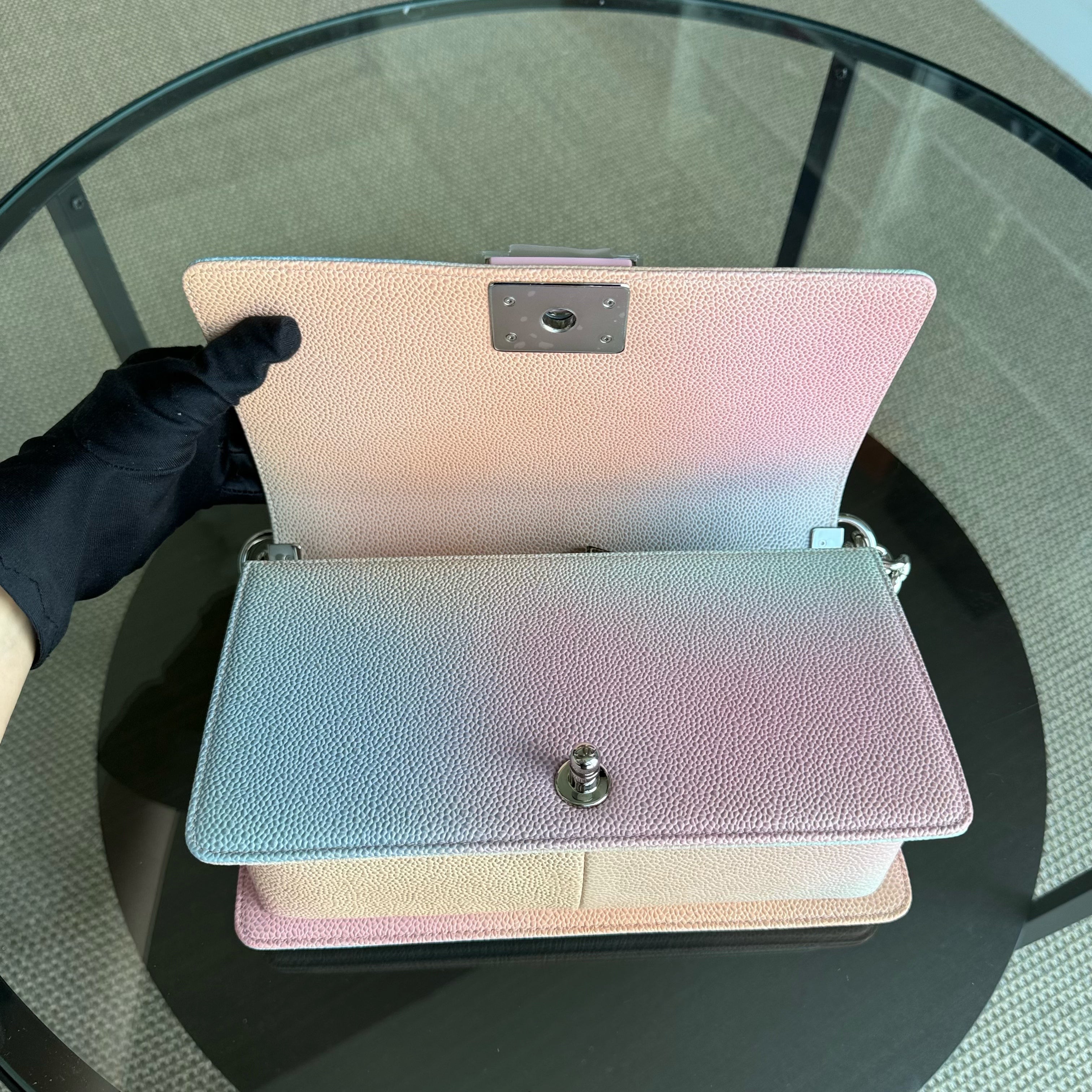 Chanel Boy Medium - Caviar 25CM Quilted Grained Calfskin Rainbow Limited Edition Series 25