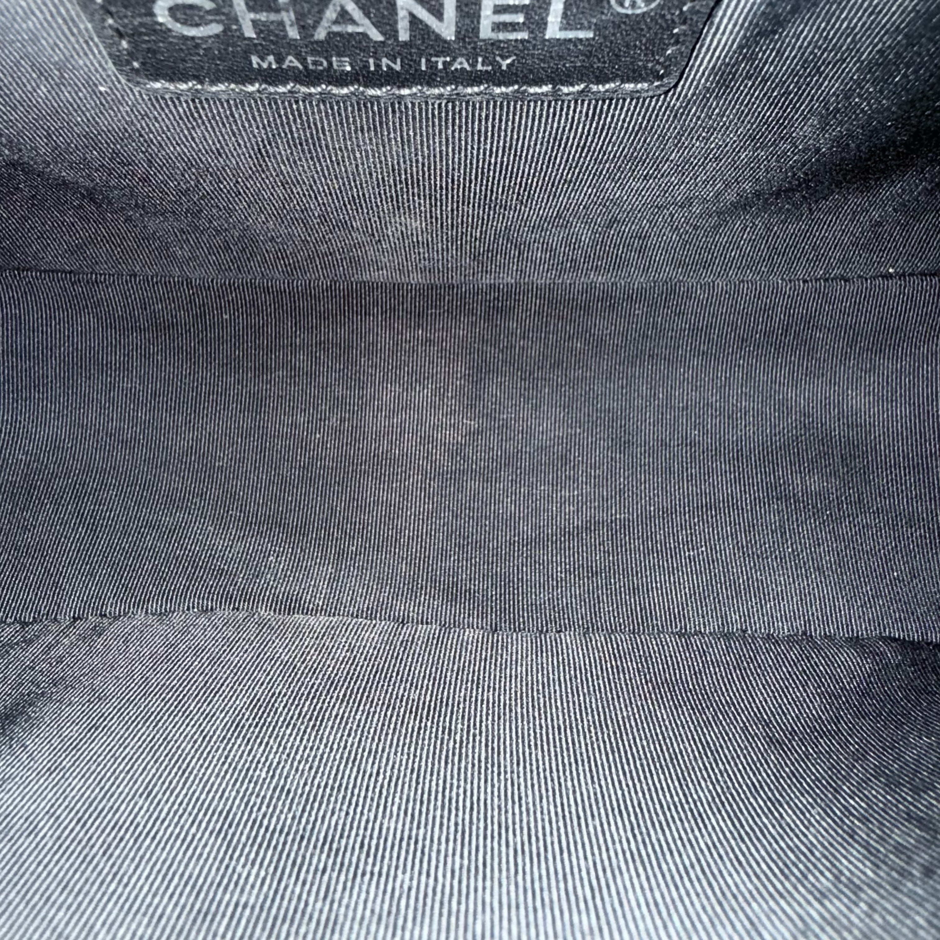Chanel Boy Medium - 25CM Quilted Calfskin Black Ruthenium Silver Hardware Series 20