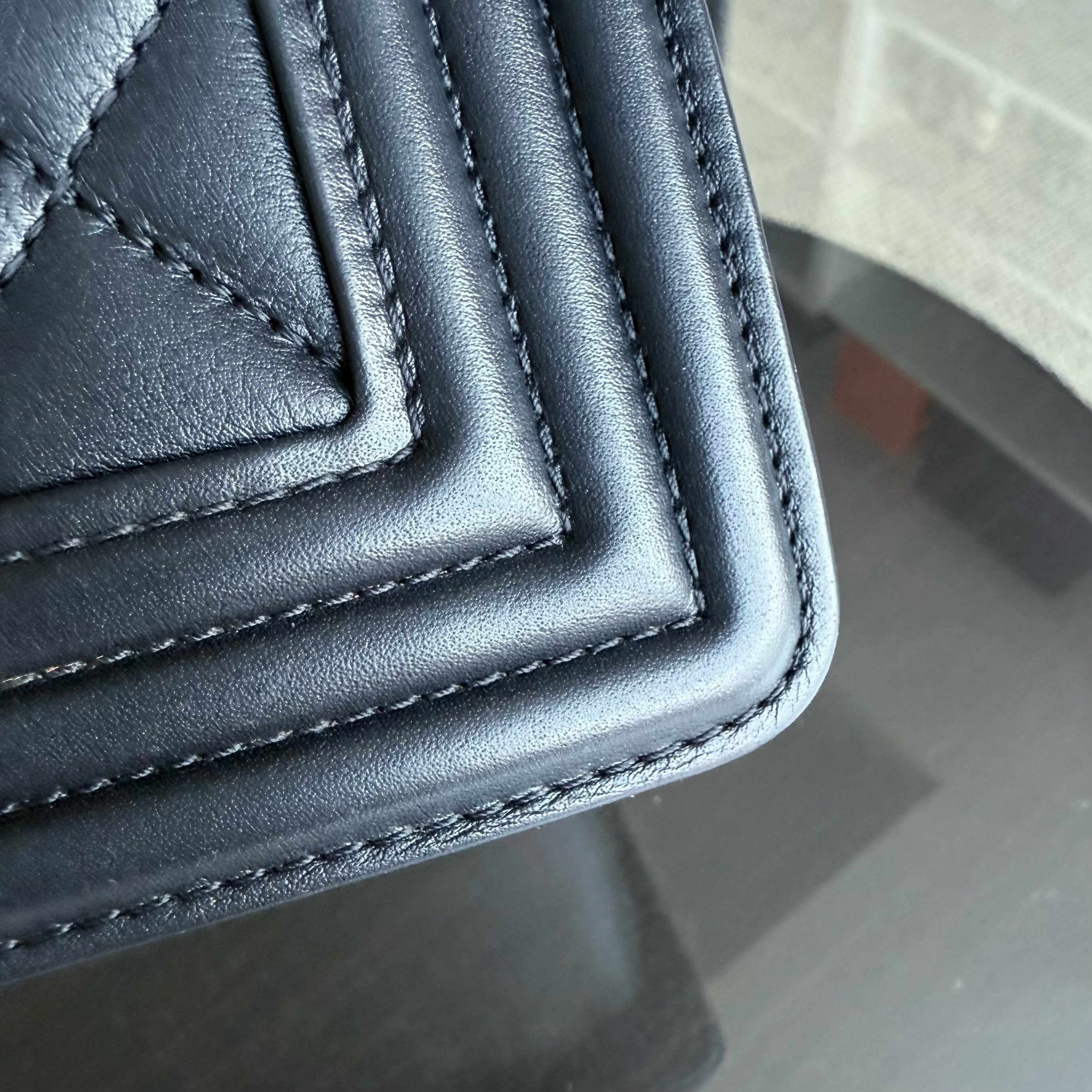 Chanel Boy Medium - 25CM Quilted Calfskin Black Ruthenium Silver Hardware Series 20
