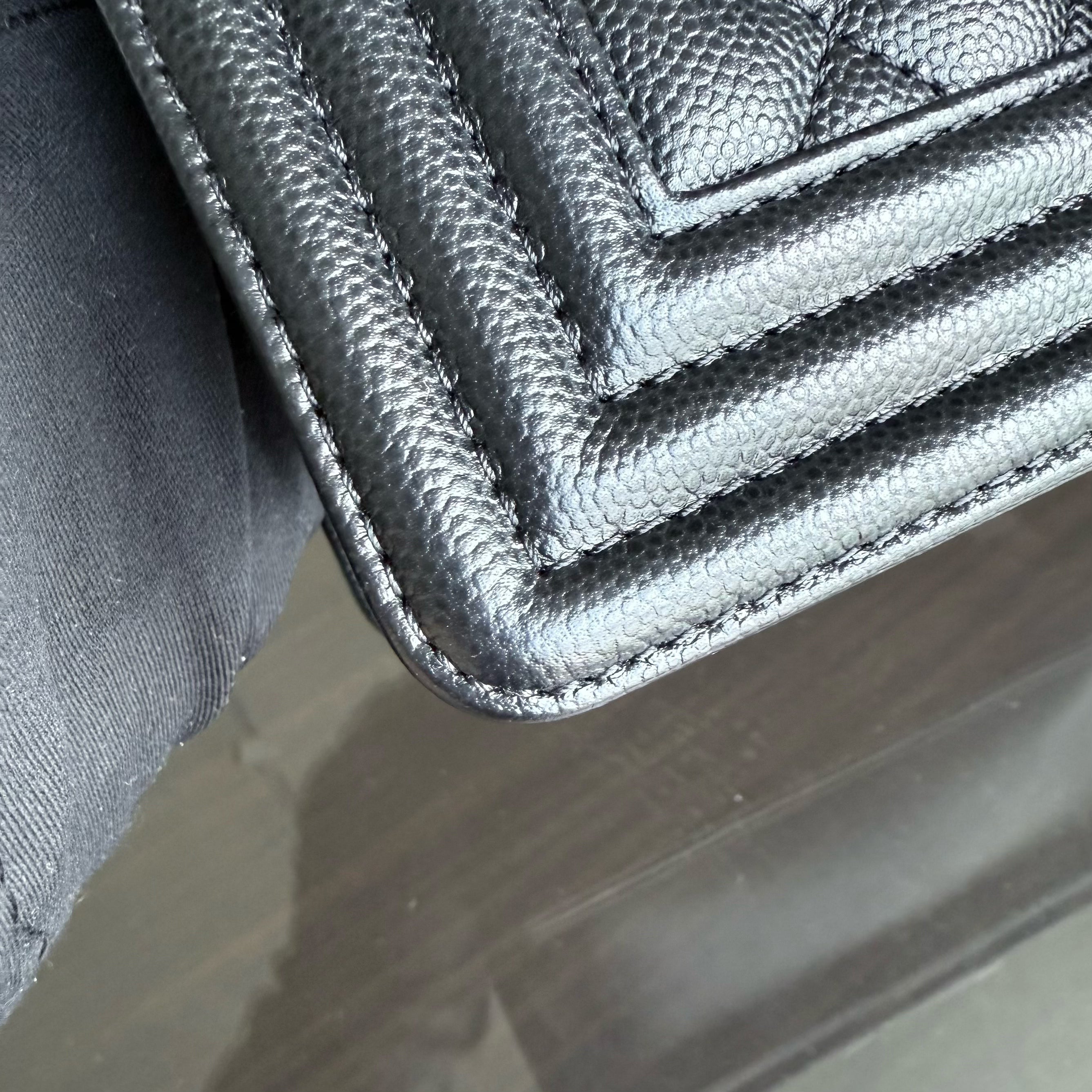Chanel Boy Small - Caviar Quilted Grained Calfskin Black Ruthenium Silver Hardware Series 26